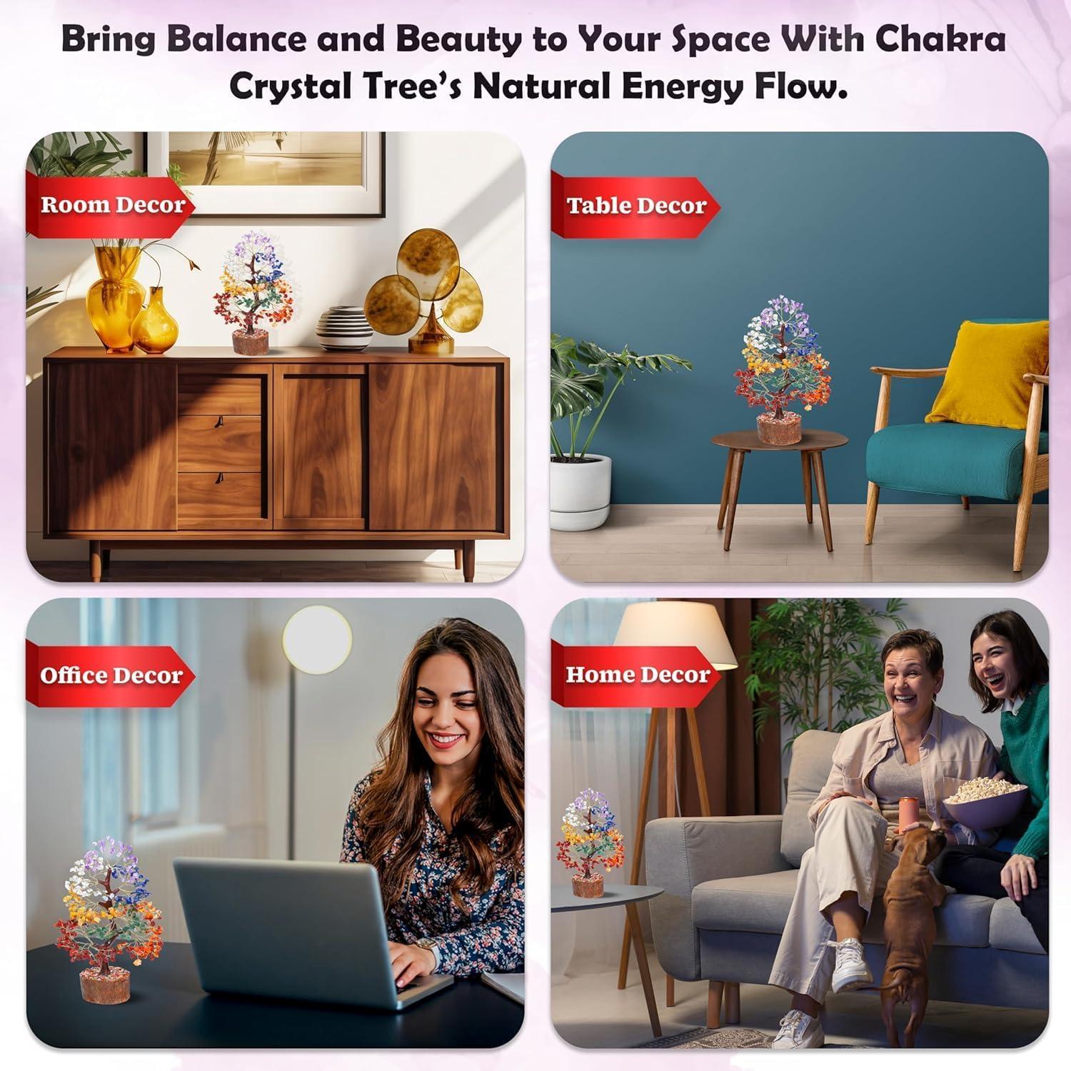 Árbol de Cristales de 7 Chakras Crocon - Decoración y Sanación