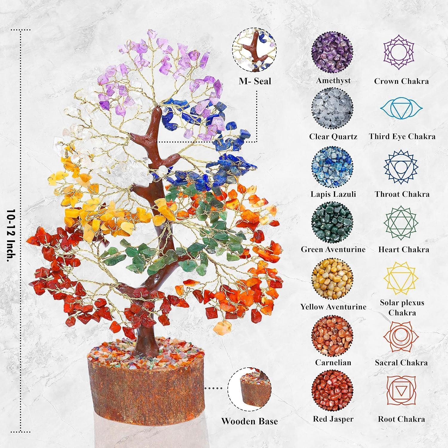 Árbol de Cristales de 7 Chakras Crocon - Decoración y Sanación