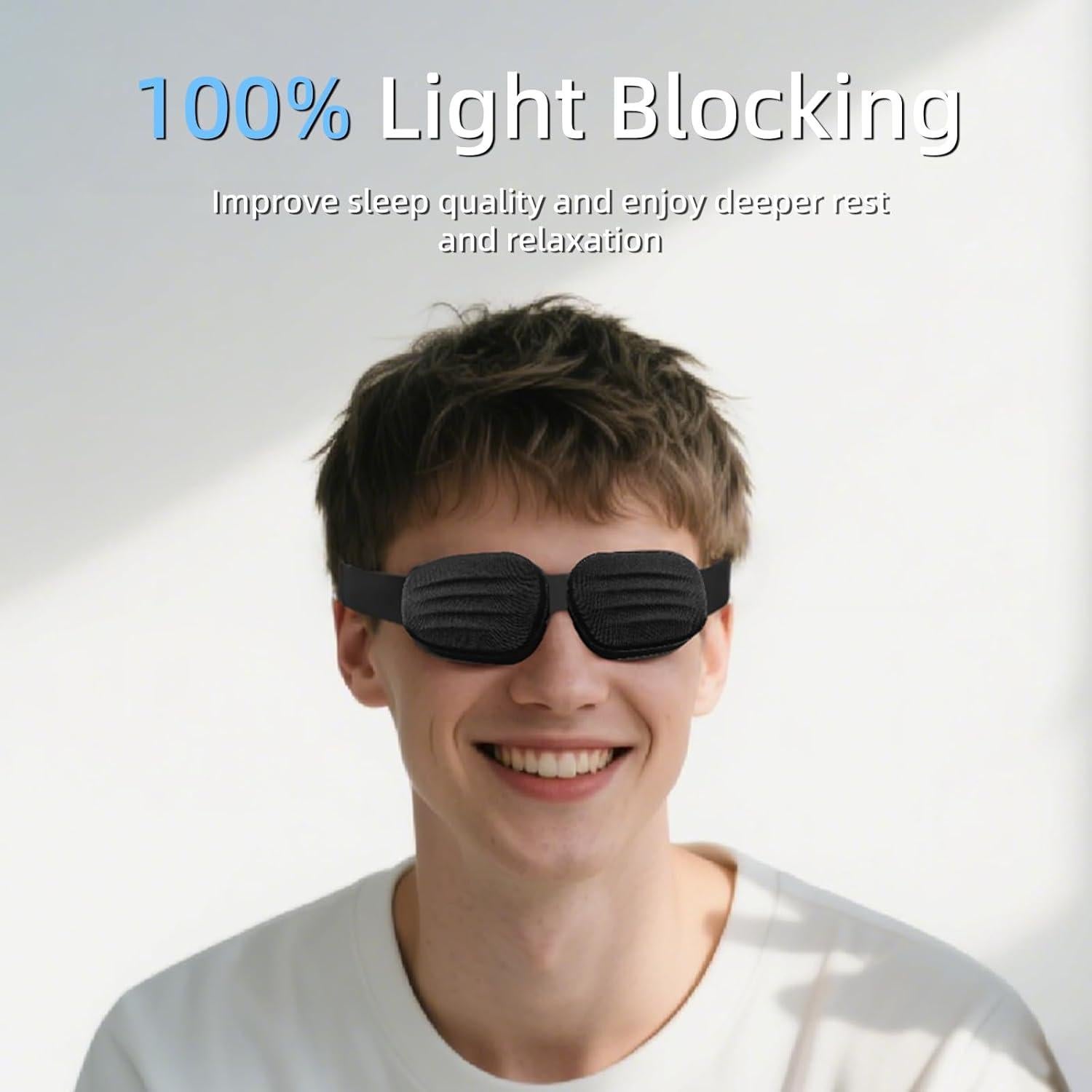 CLOZIA Máscara de Sueño 3D Negra para Ojos Secos y Durmientes de Lado