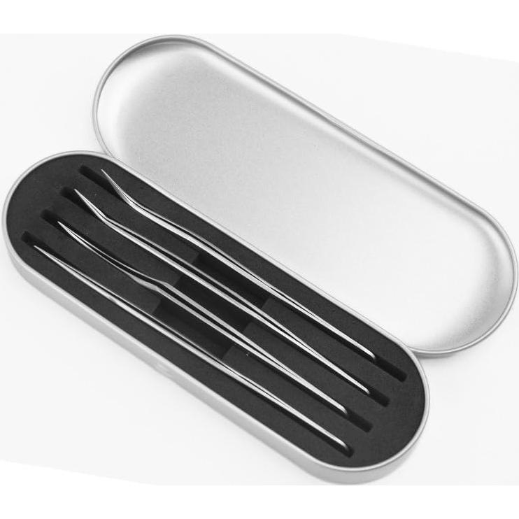 Juego de Pinzas para Pestañas ABYUYD - Acero Inoxidable 4 Piezas