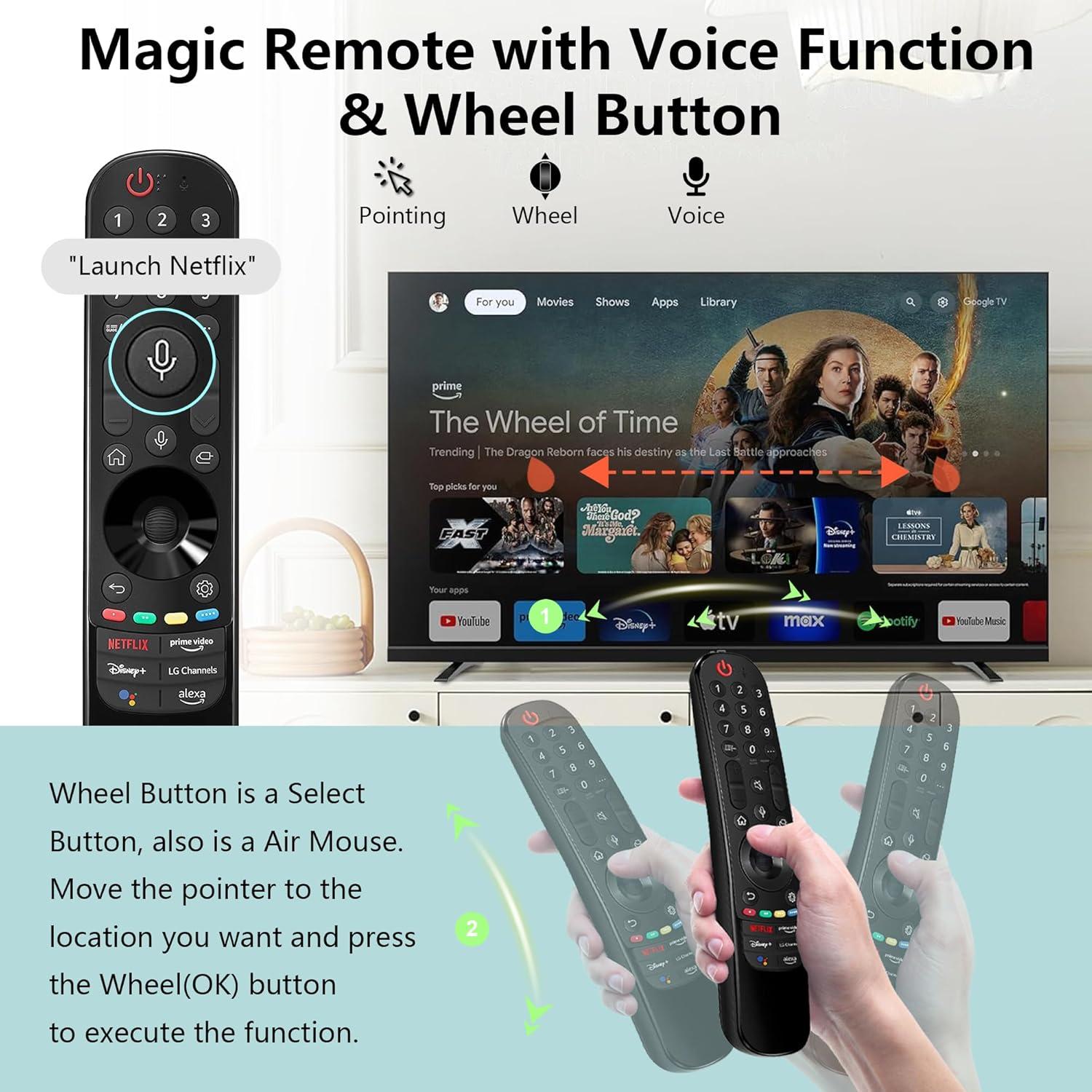 Control Remoto Mágico ZYK MR22GA para TV LG con Voz