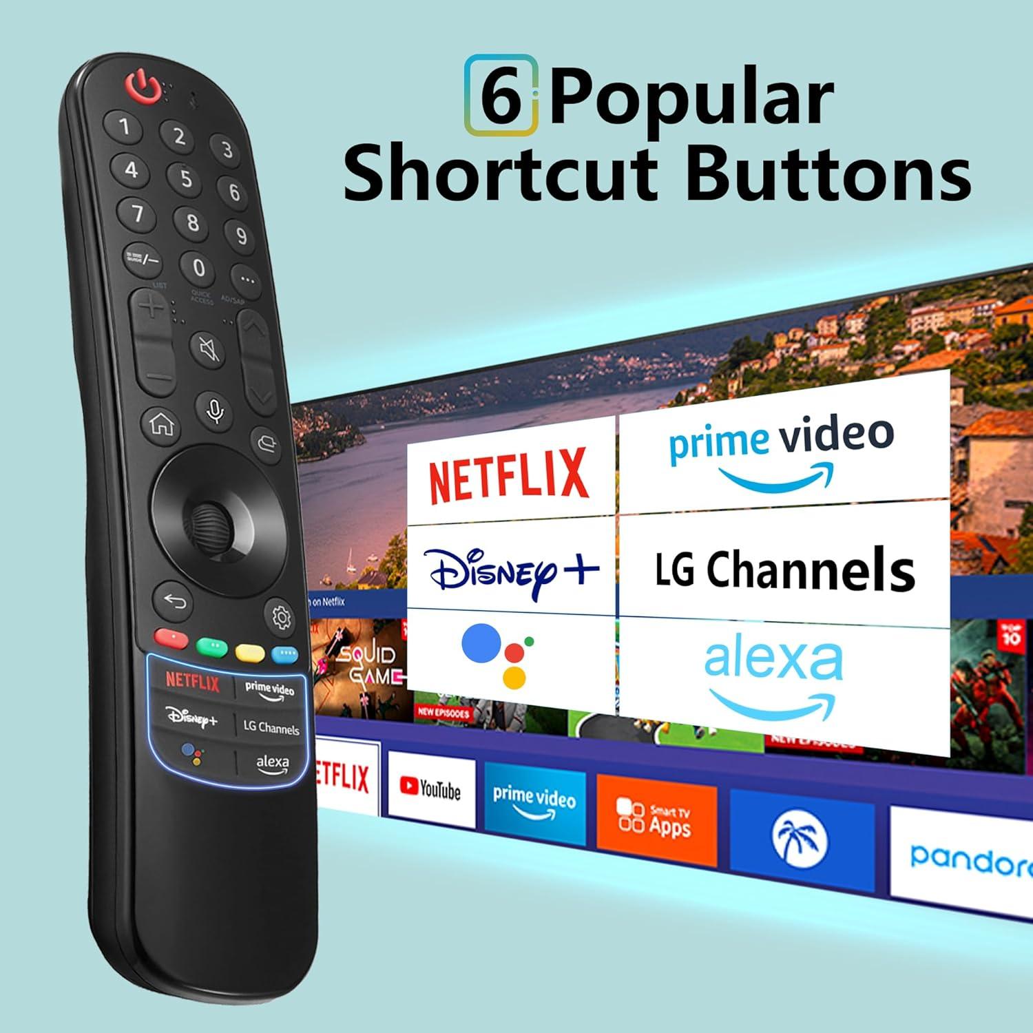 Control Remoto Mágico ZYK MR22GA para TV LG con Voz