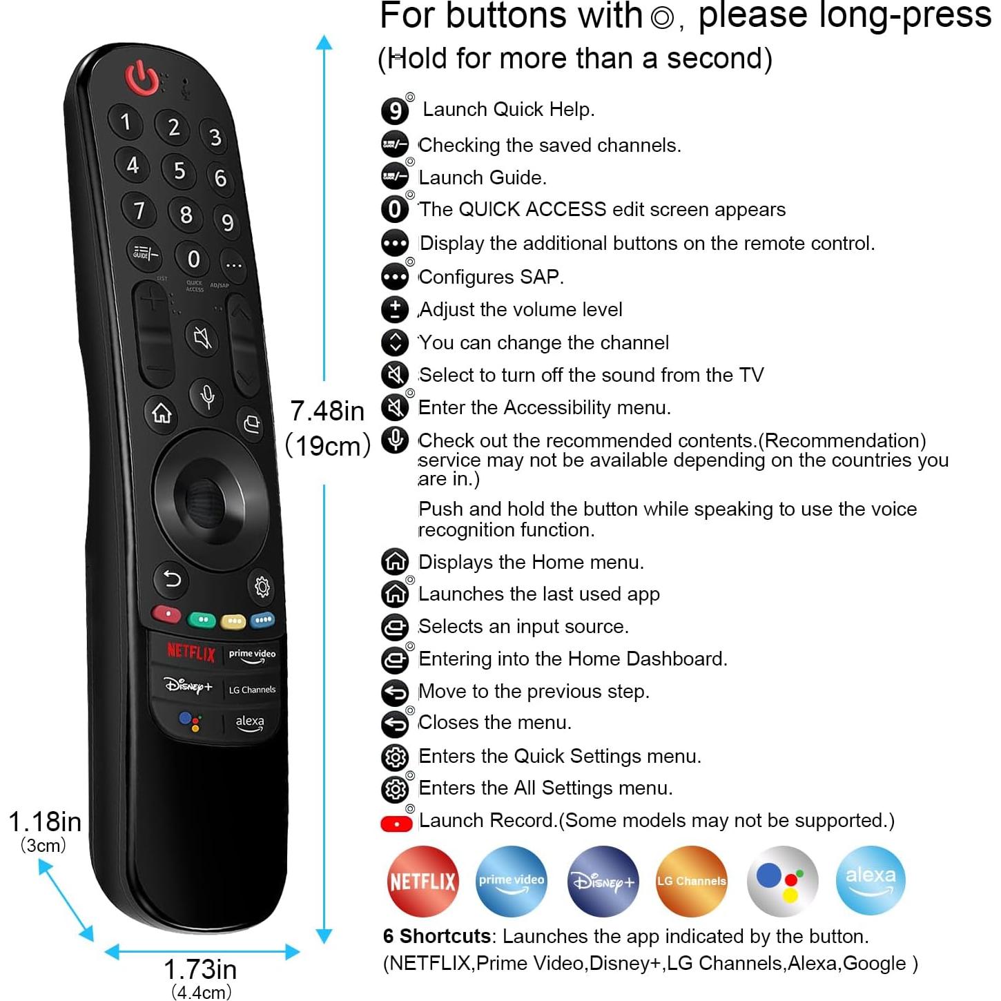 Control Remoto Mágico ZYK MR22GA para TV LG con Voz