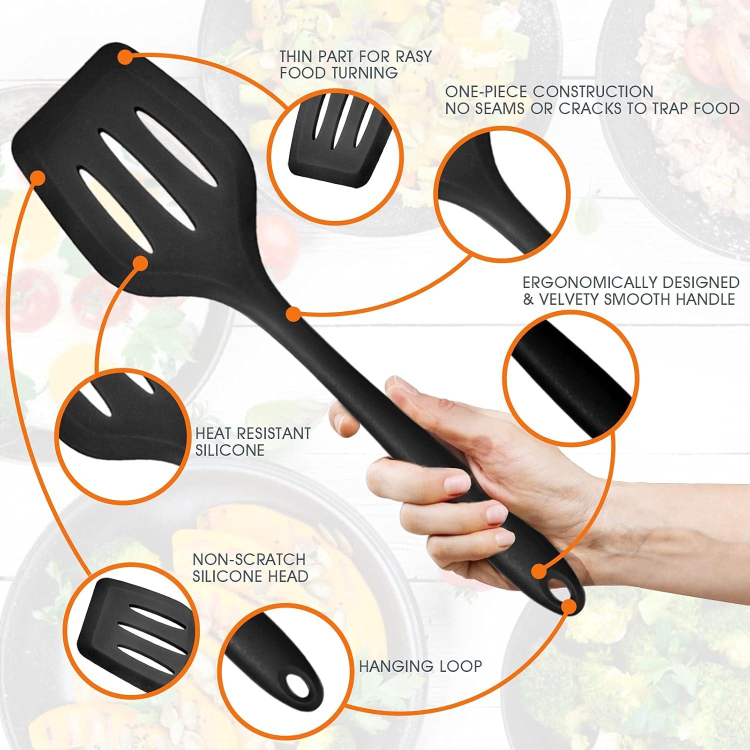 Juego de Utensilios de Cocina E-far 15 Piezas Silicona Negra