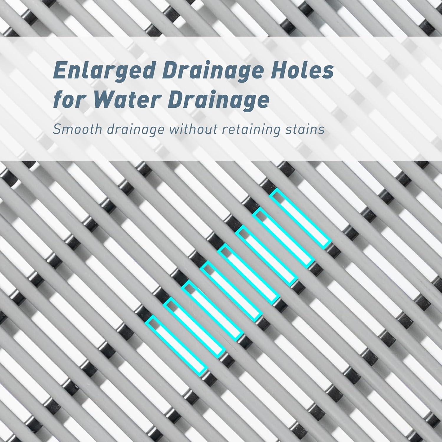 Alfombra de Ducha Antideslizante Aimissk 91x61 cm Gris