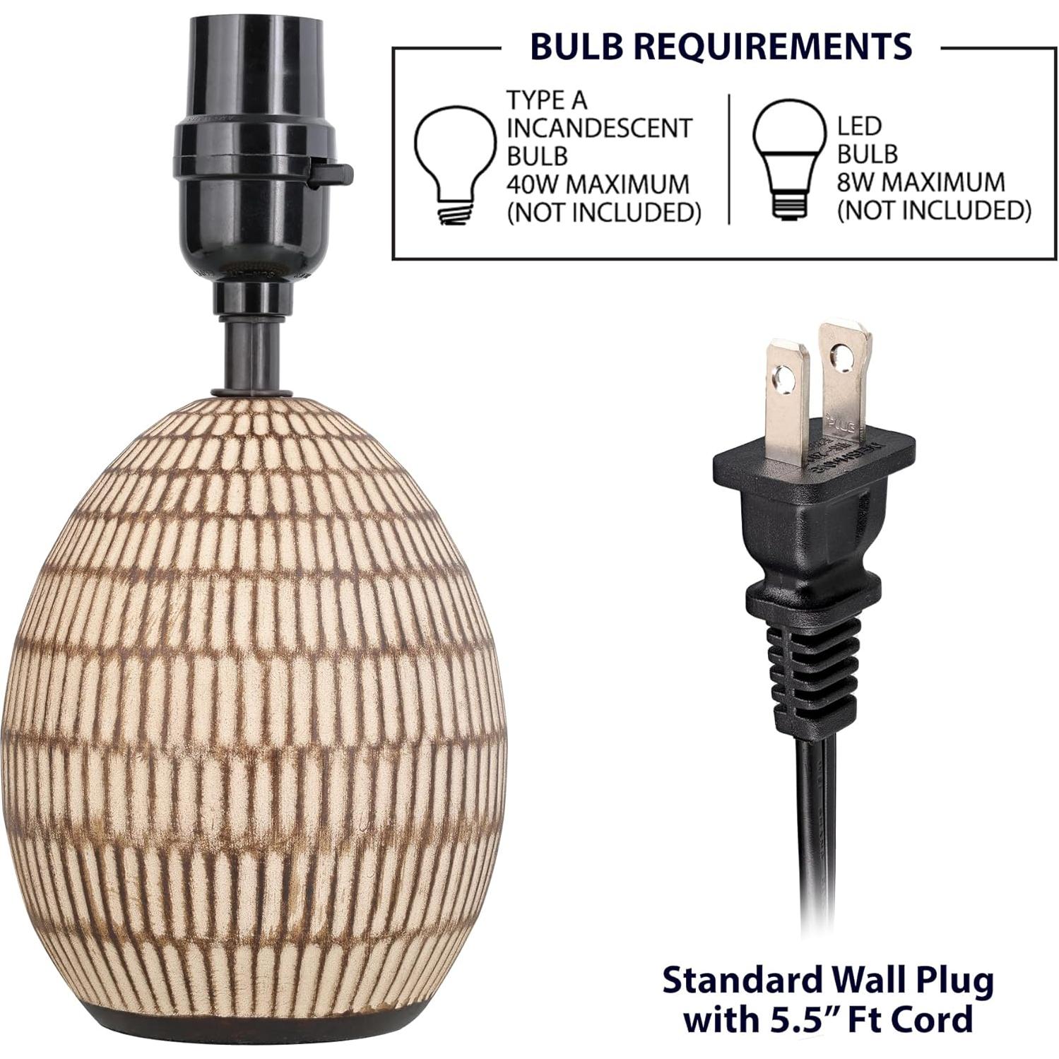 Lámpara de Mesa Cerámica Xtreme 34.93 cm Beige Marrón E26