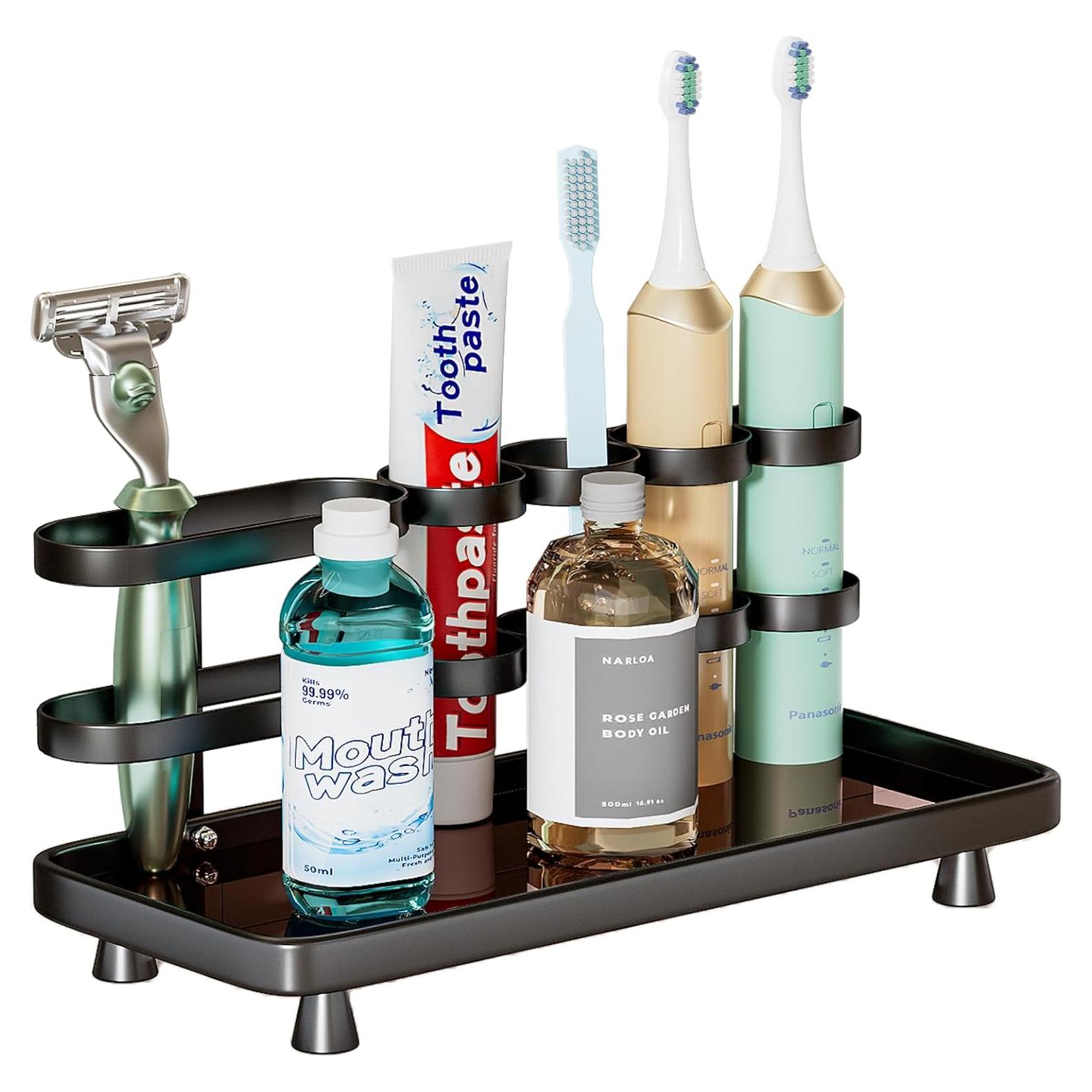 Soporte Organizador de Cepillos de Dientes YOOLENS Negro 5 Ranuras