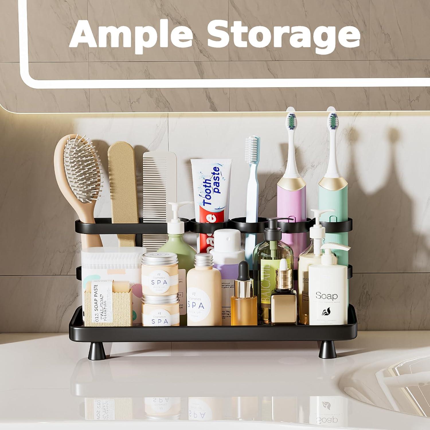 Soporte Organizador de Cepillos de Dientes YOOLENS Negro 5 Ranuras