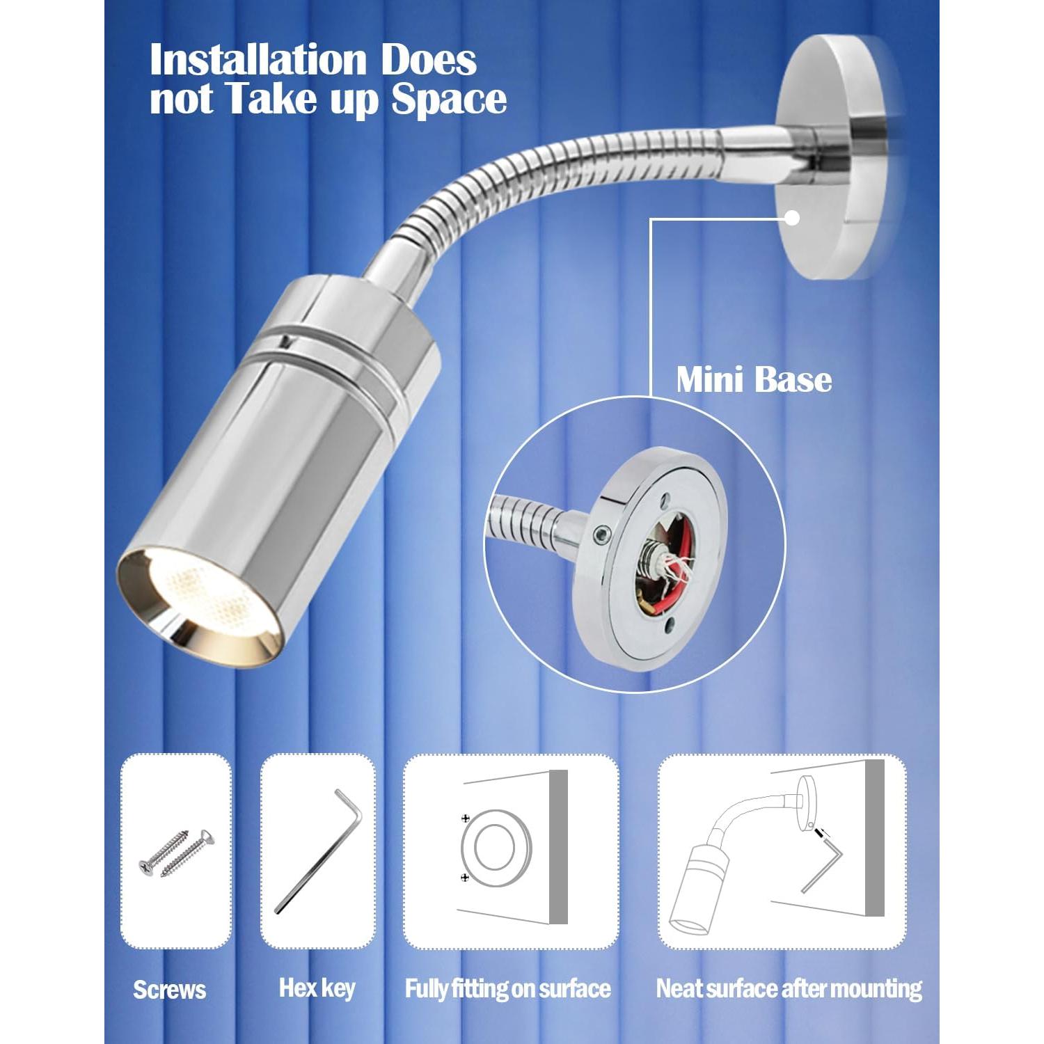 Luz de Lectura THALASSA LED 12V Azul Flexible para Barco