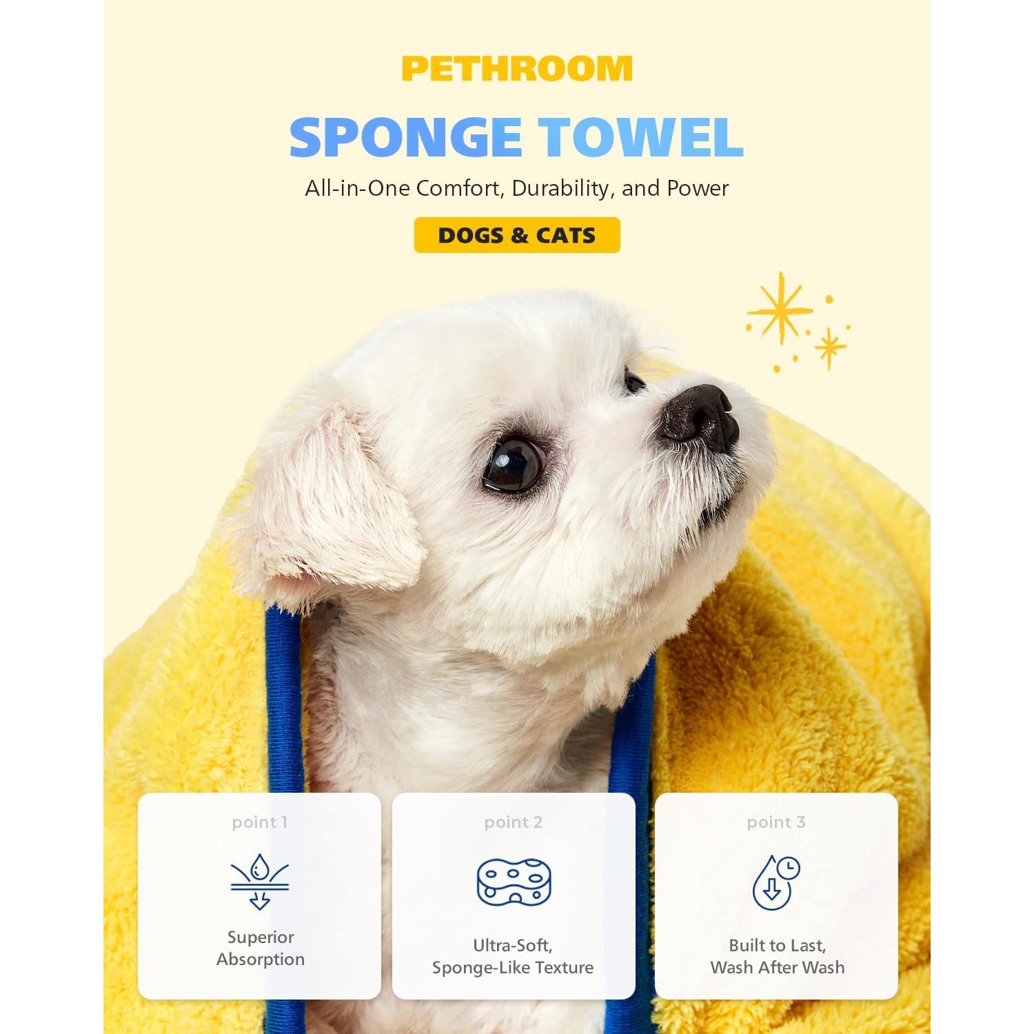 Toalla Portátil para Mascotas PETHROOM 20x20 cm Súper Absorbente