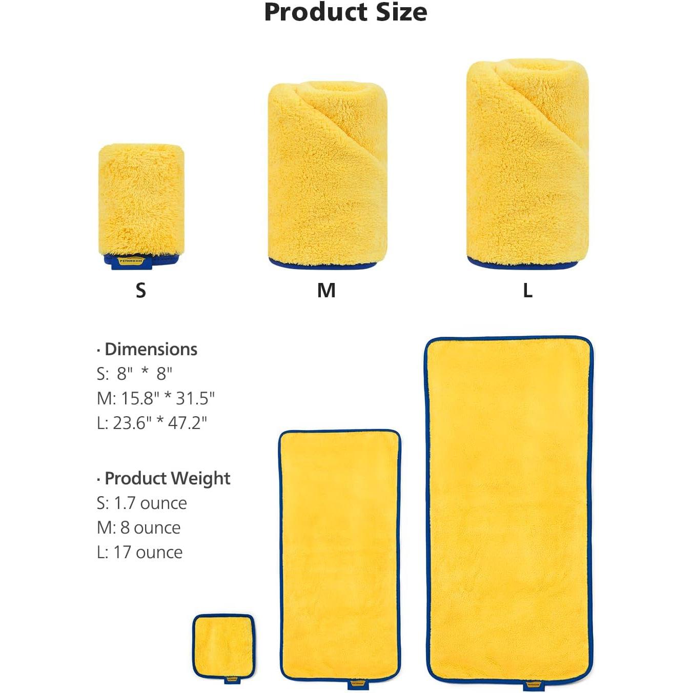 Toalla Portátil para Mascotas PETHROOM 20x20 cm Súper Absorbente