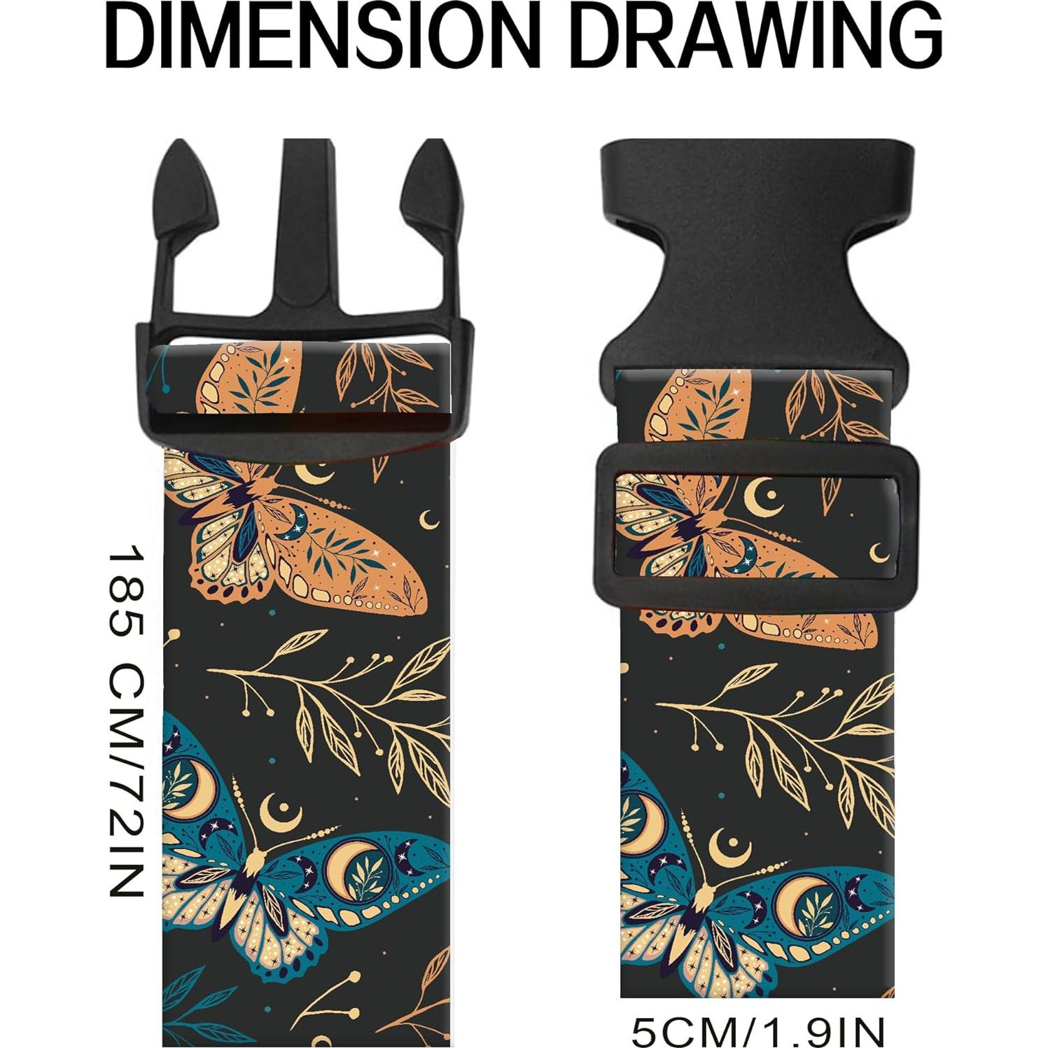 Correas de Equipaje Ajustables ASJHFDIR Mariposa Boho 1 Unidad