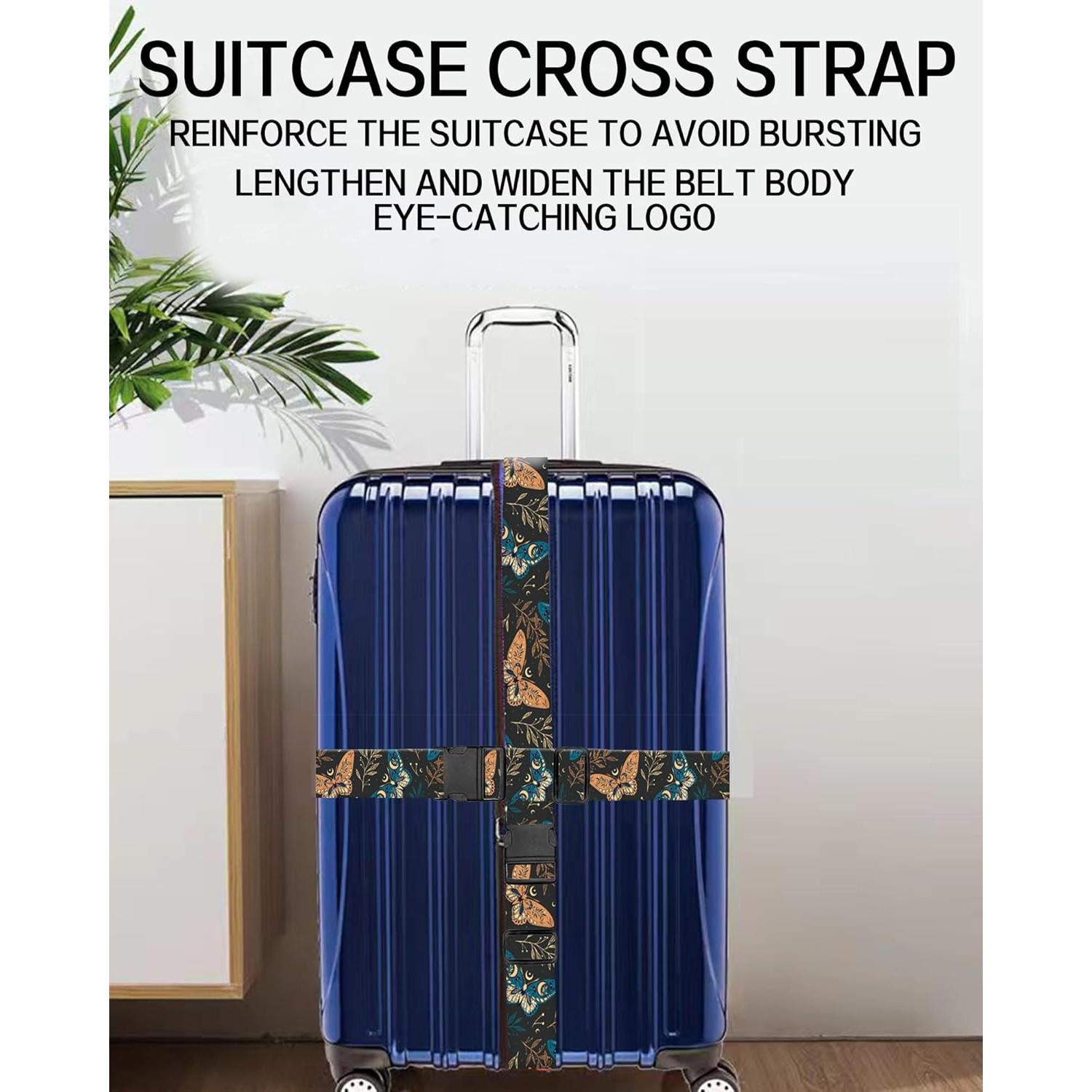 Correas de Equipaje Ajustables ASJHFDIR Mariposa Boho 1 Unidad