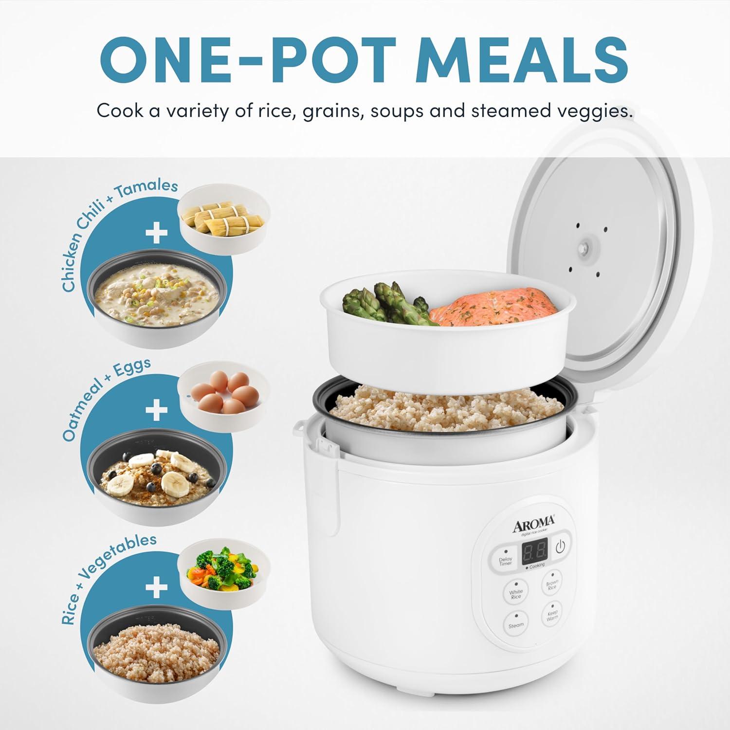 Olla Arrocera Digital Aroma ARC-914D 8 Tazas Blanca