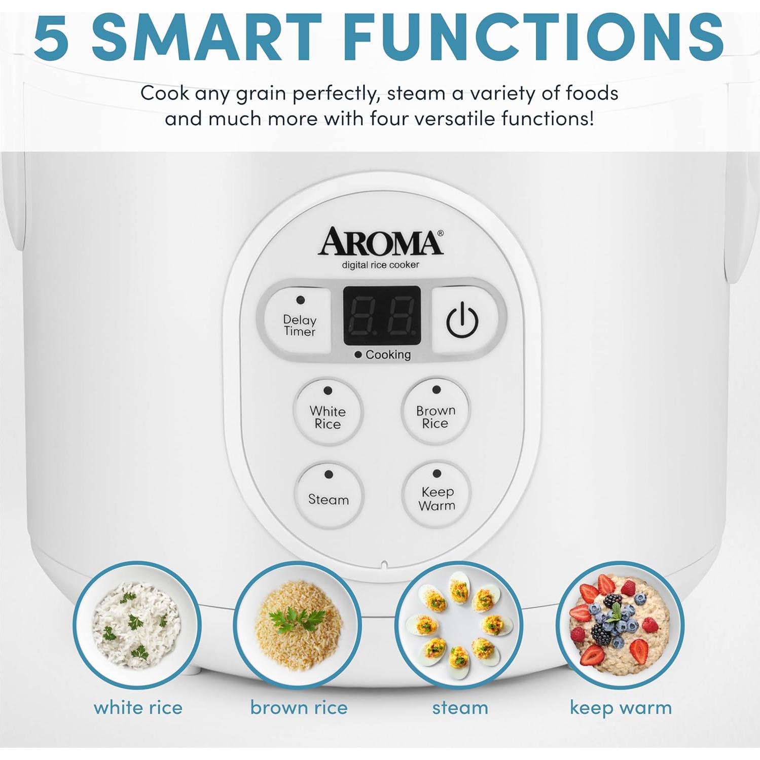 Olla Arrocera Digital Aroma ARC-914D 8 Tazas Blanca