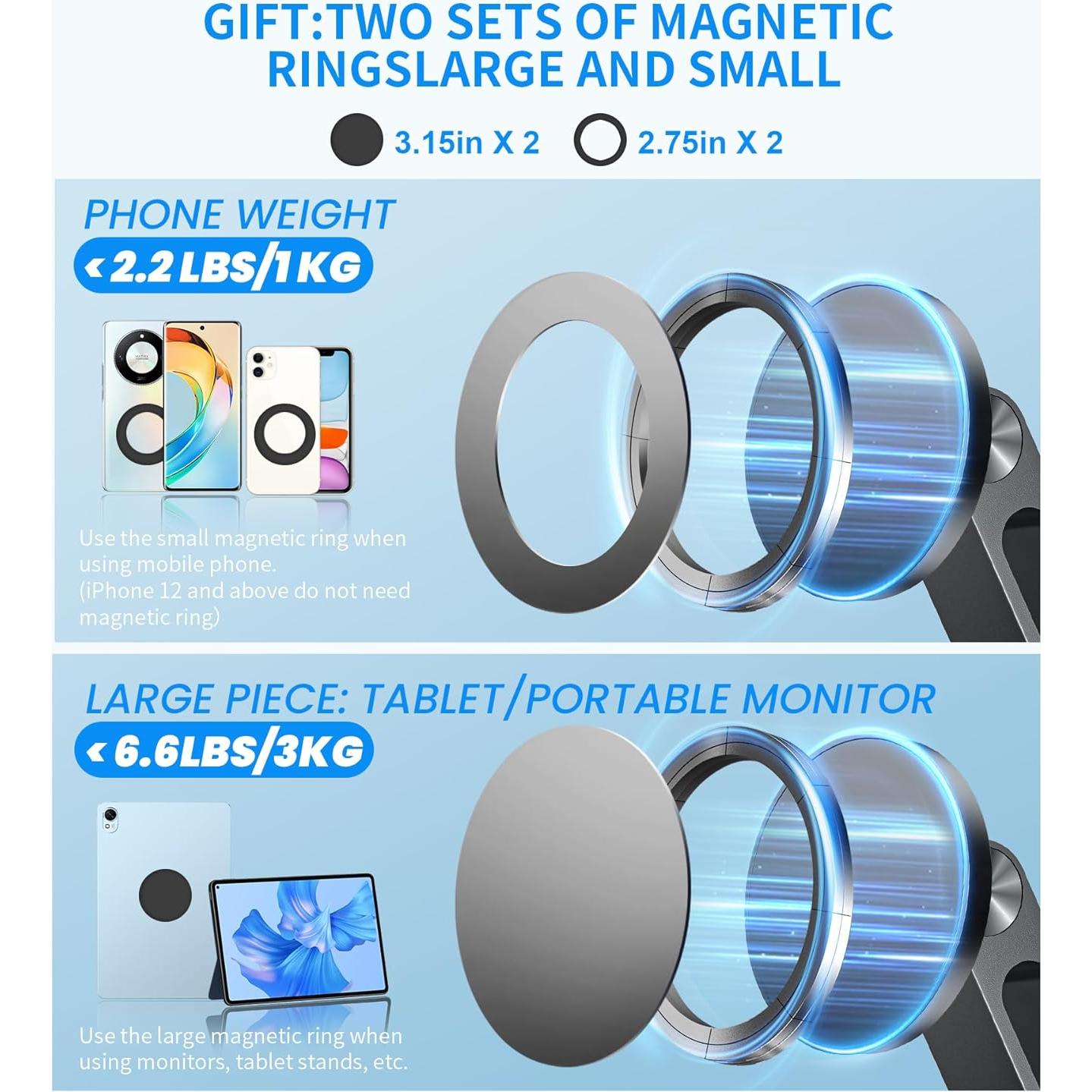 Soporte Magnético Portátil Ajustable NLIEOPDA 6.5-18.5"