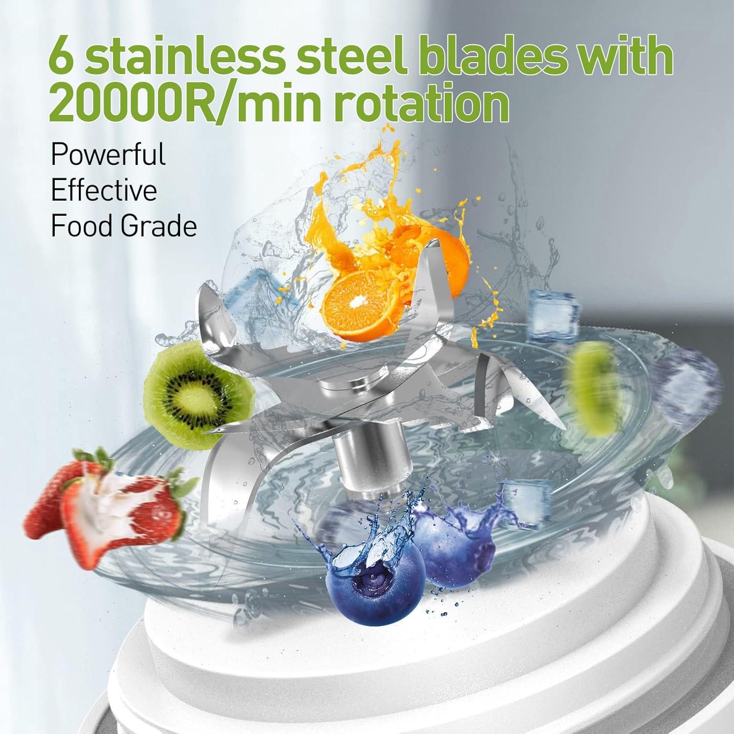 Mezclador Portátil FLYING APSARAS 600ml Recargable USB Blanco