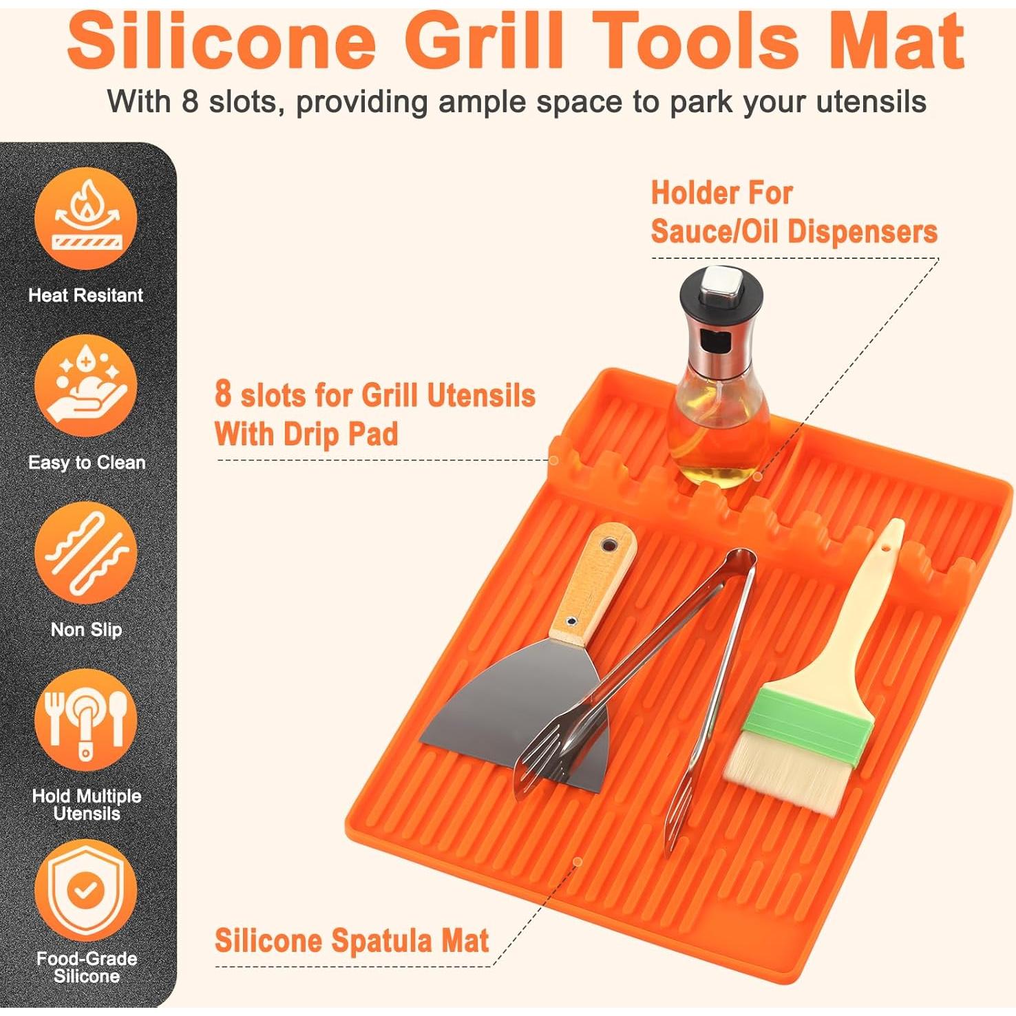 Alfombrilla de Silicona para Parrilla Blackstone 39.9x29.2cm Naranja