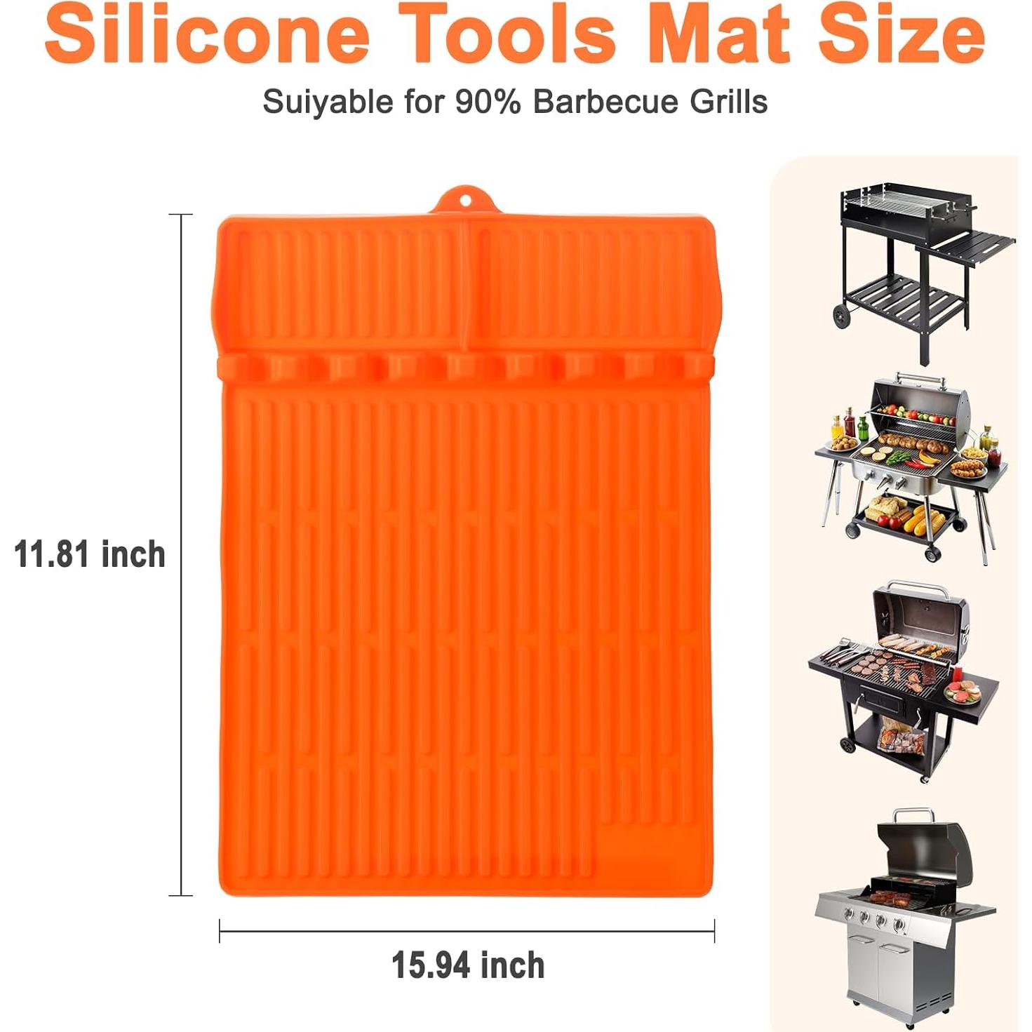 Alfombrilla de Silicona para Parrilla Blackstone 39.9x29.2cm Naranja
