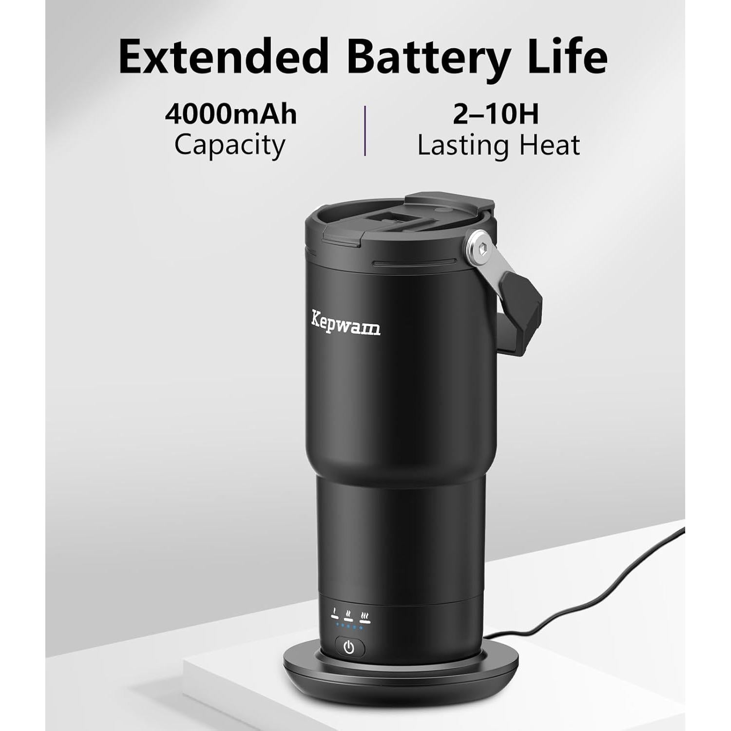 Taza de Viaje Autocalentable Kepwam 20oz Control Temperatura