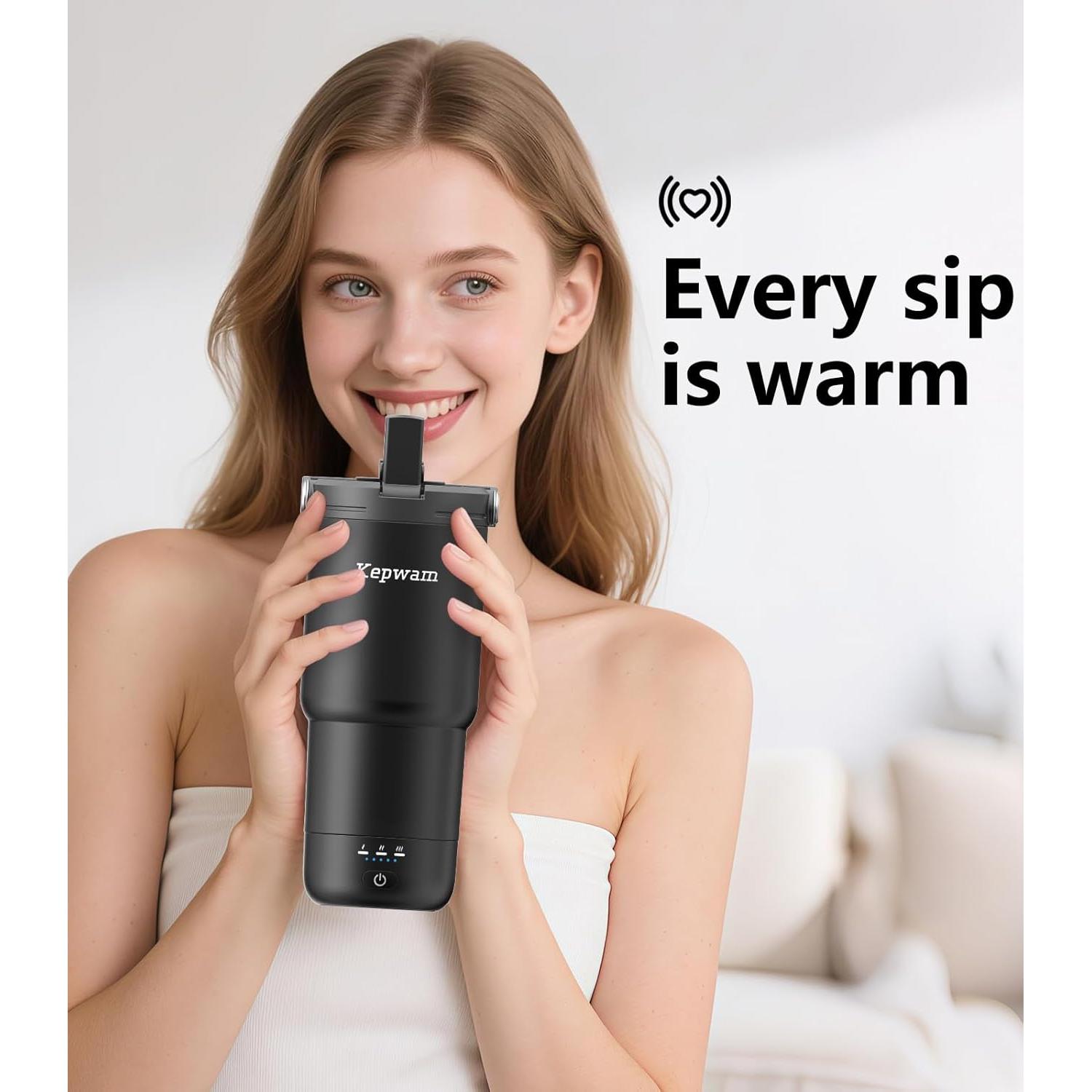 Taza de Viaje Autocalentable Kepwam 20oz Control Temperatura