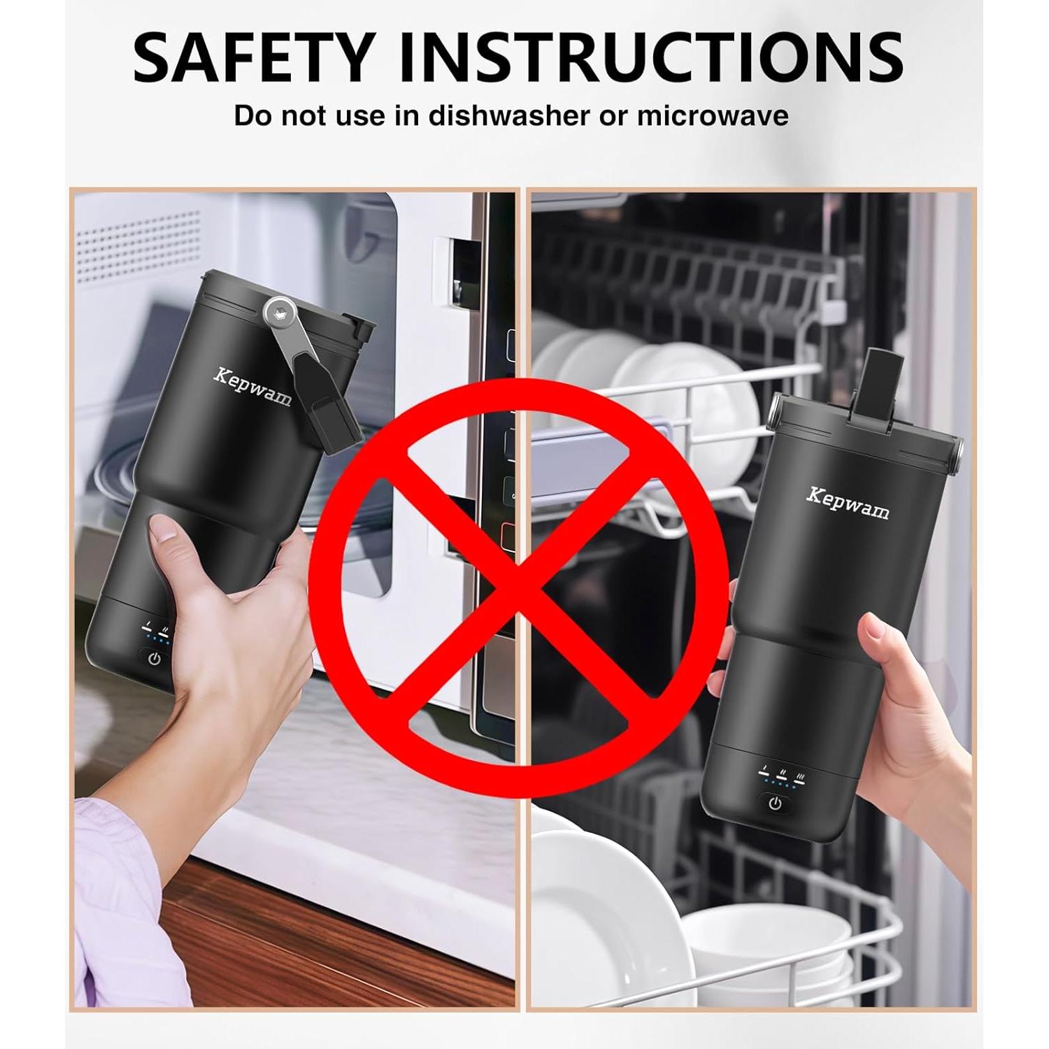 Taza de Viaje Autocalentable Kepwam 20oz Control Temperatura