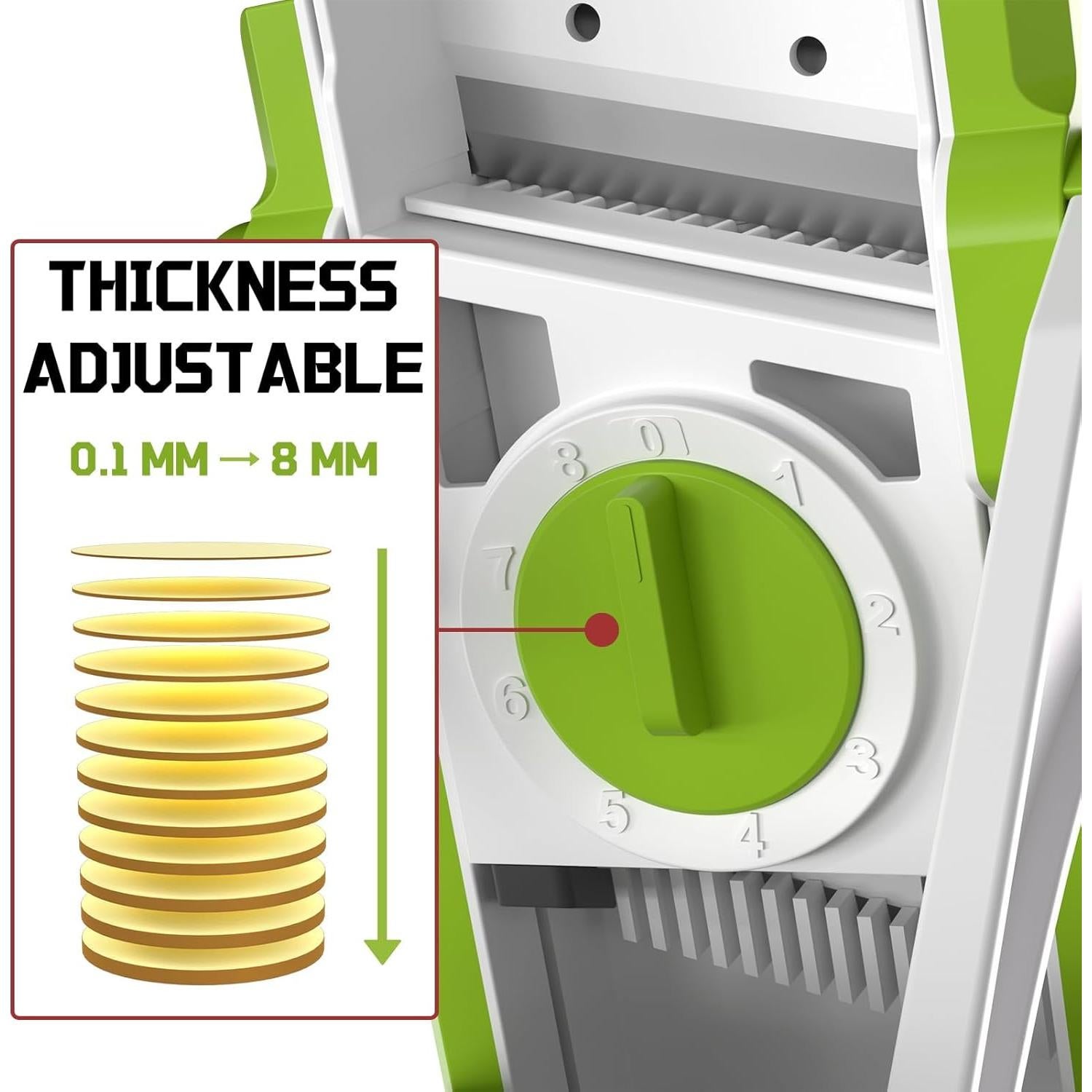 Rebanador Mandolina ZTQCSQ Verde Aguacate 5 en 1 Ajustable