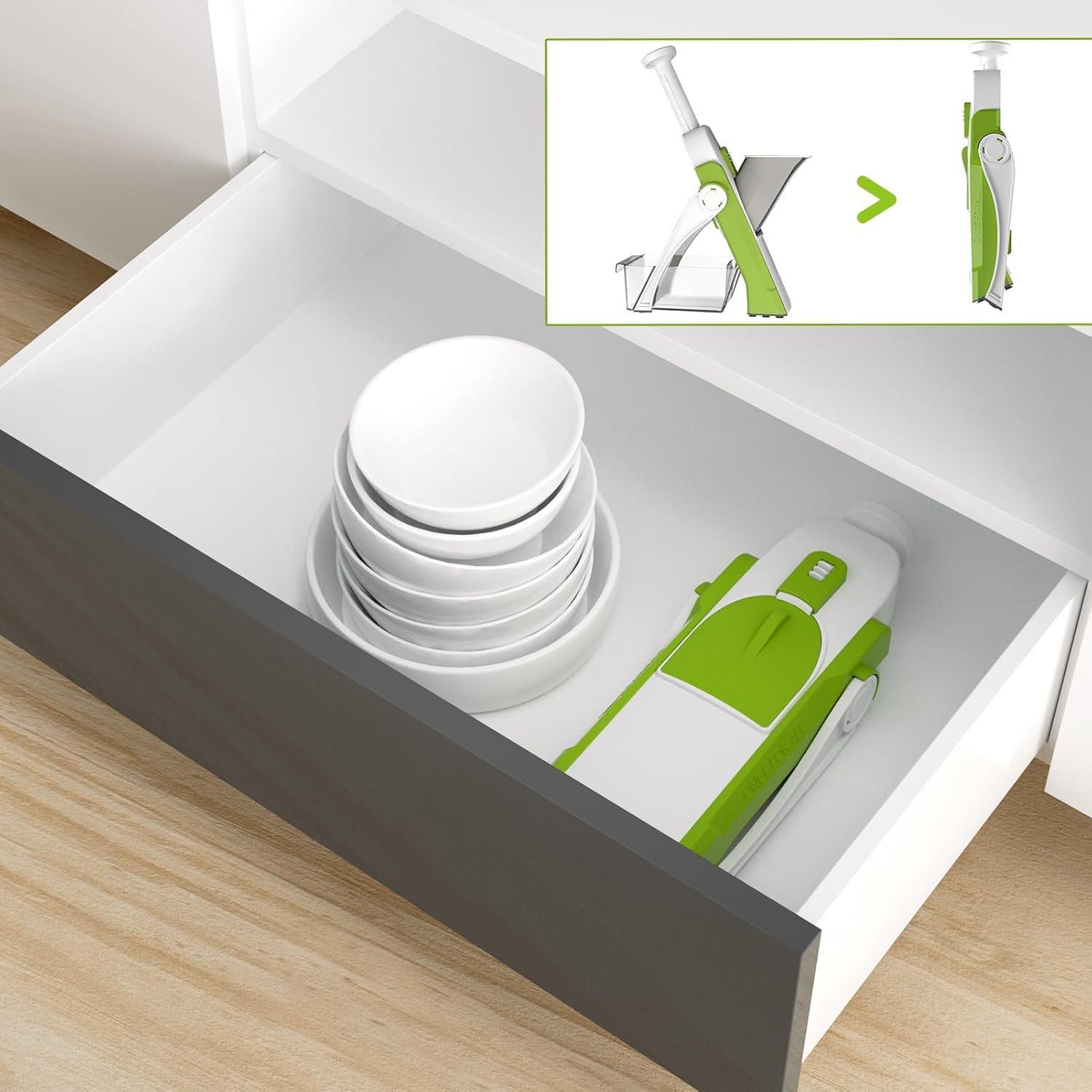 Rebanador Mandolina ZTQCSQ Verde Aguacate 5 en 1 Ajustable