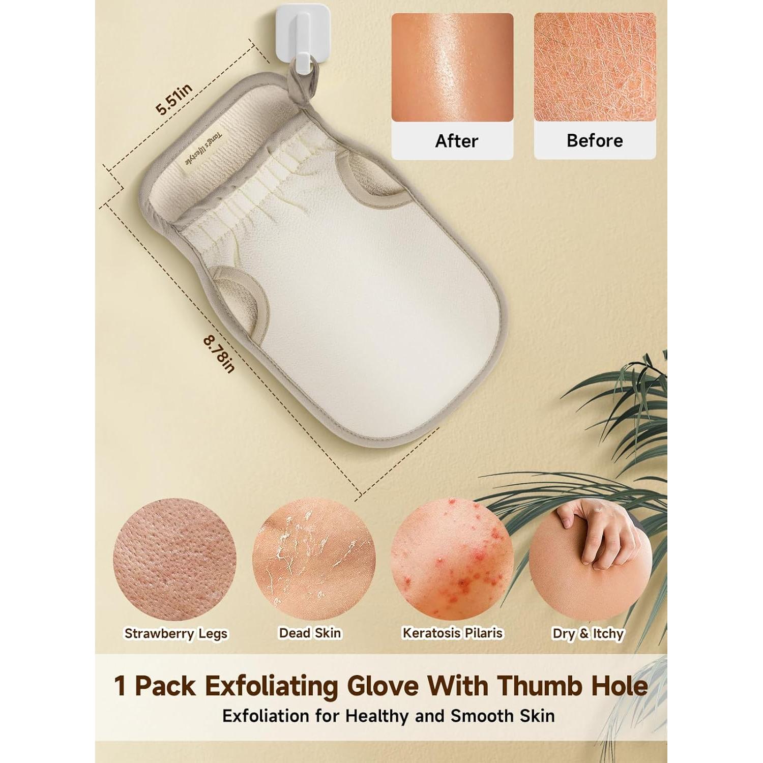 Guantes Exfoliantes para Ducha Aswdbbn - Exfoliador de Cuerpo