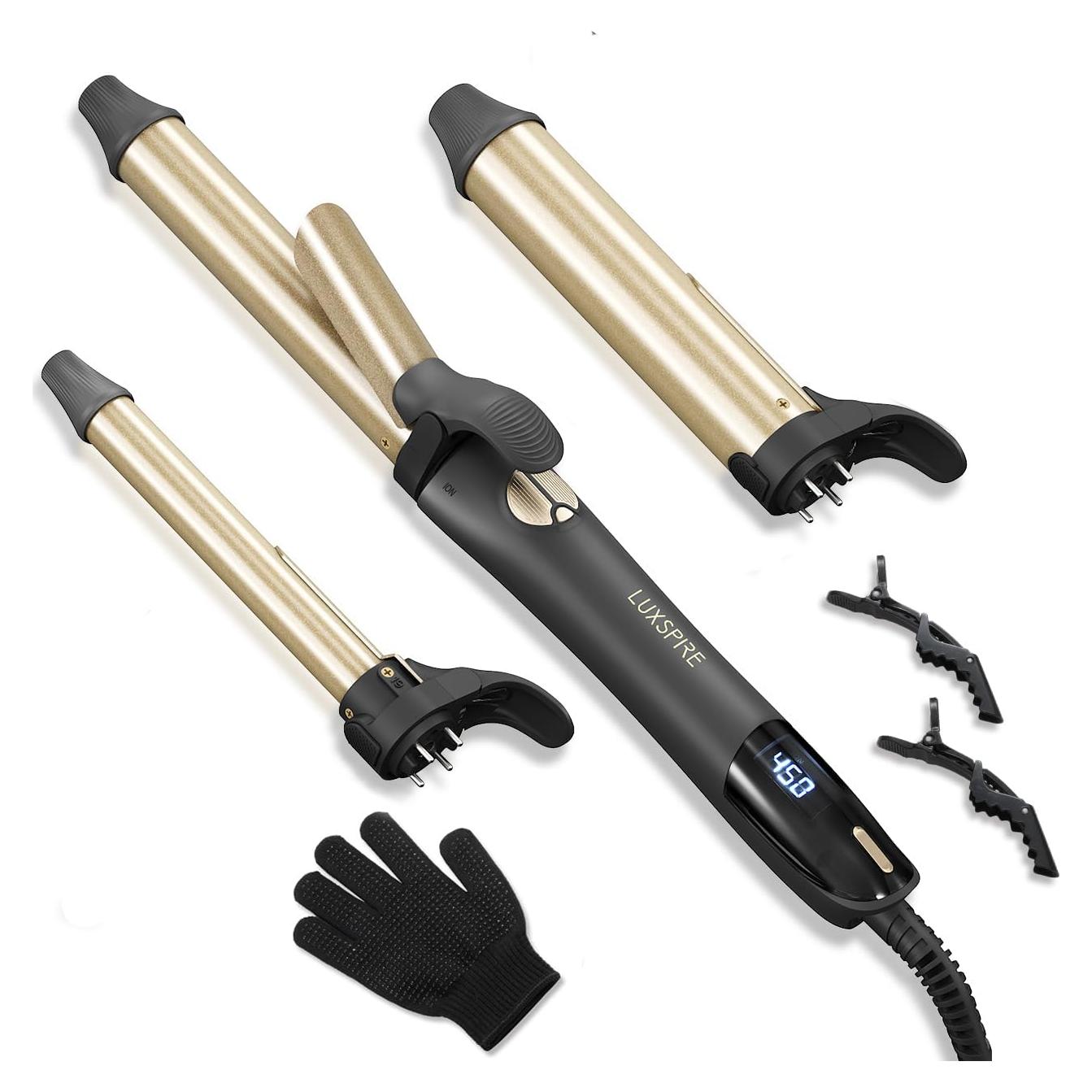 Plancha de Rizar Automática Luxspire 3 en 1 Dorado