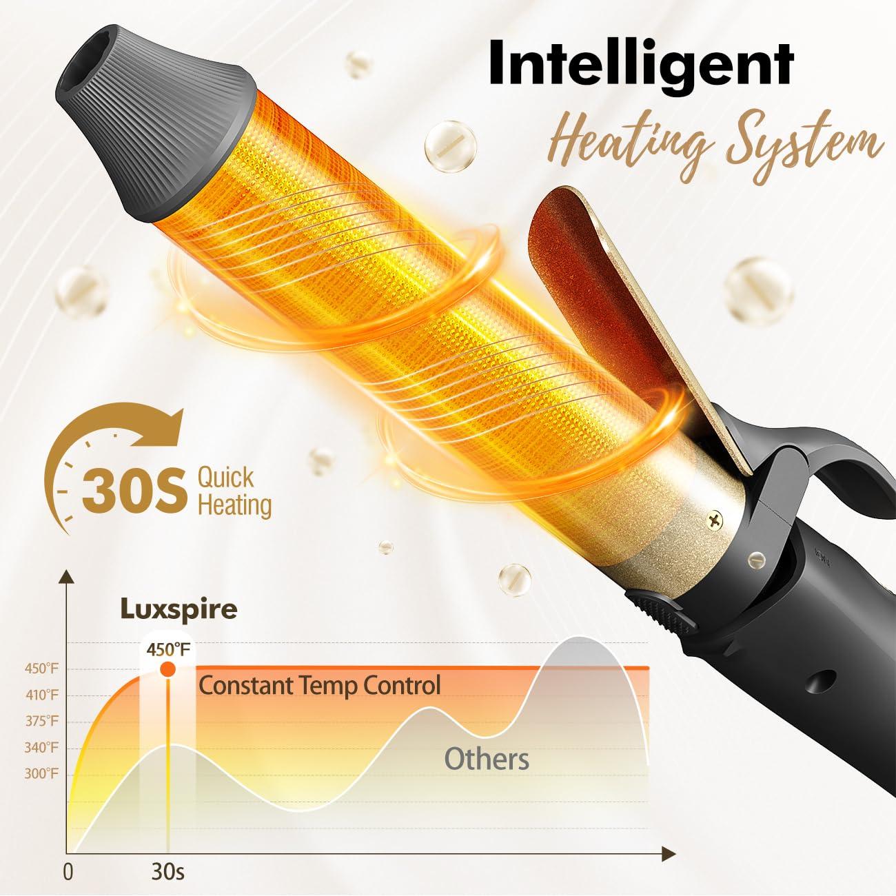 Plancha de Rizar Automática Luxspire 3 en 1 Dorado