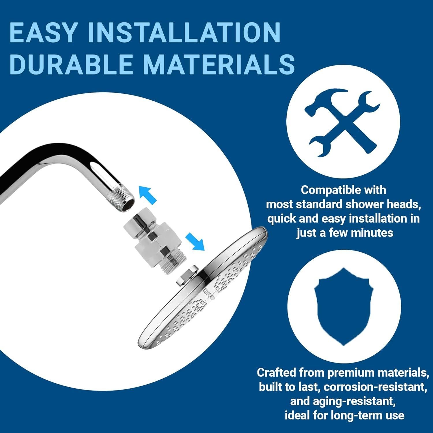 Adaptador de Cabezal de Ducha KAEZDD con Junta Giratoria de Latón