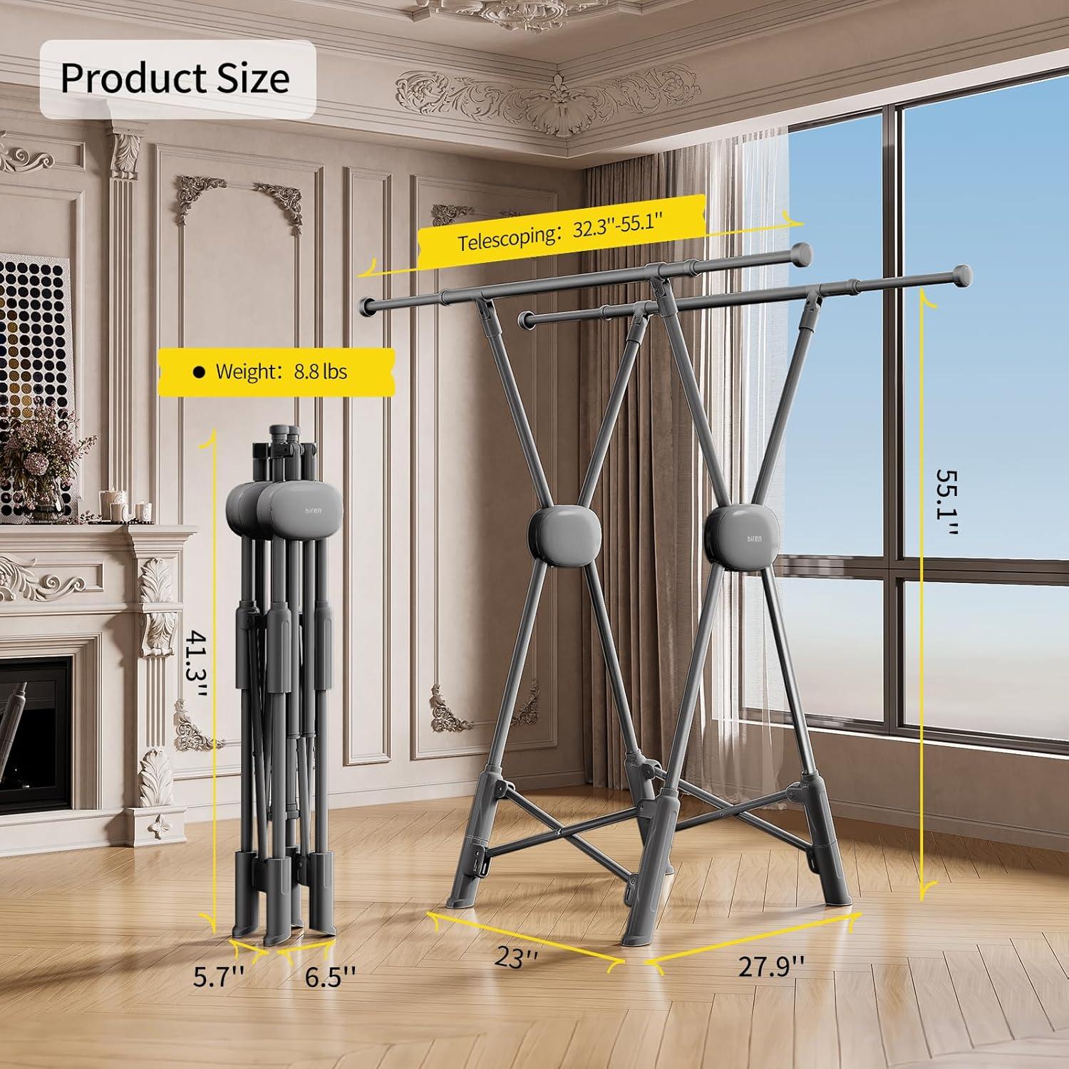 Perchero Plegable BIREN para Secar Ropa Ajustable 81-140 cm