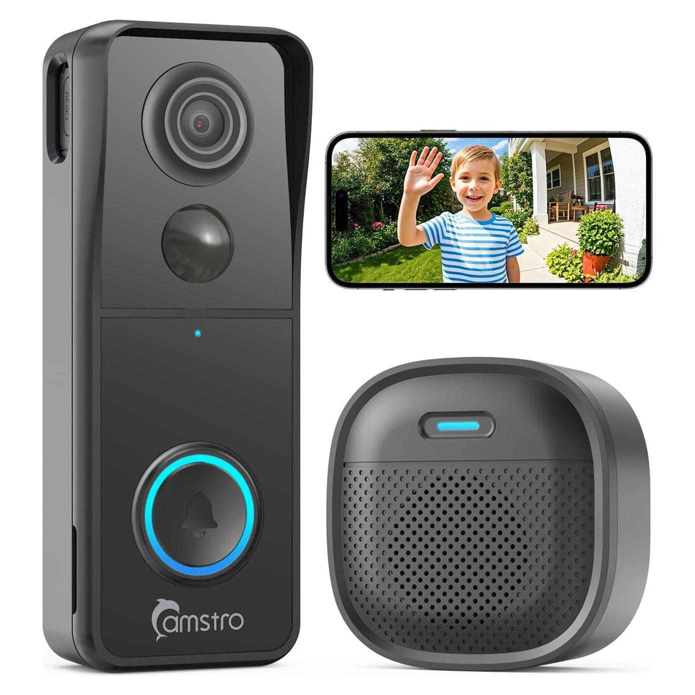 Cámara Timbre Inalámbrico CAMSTRO 3K con Audio Bidireccional