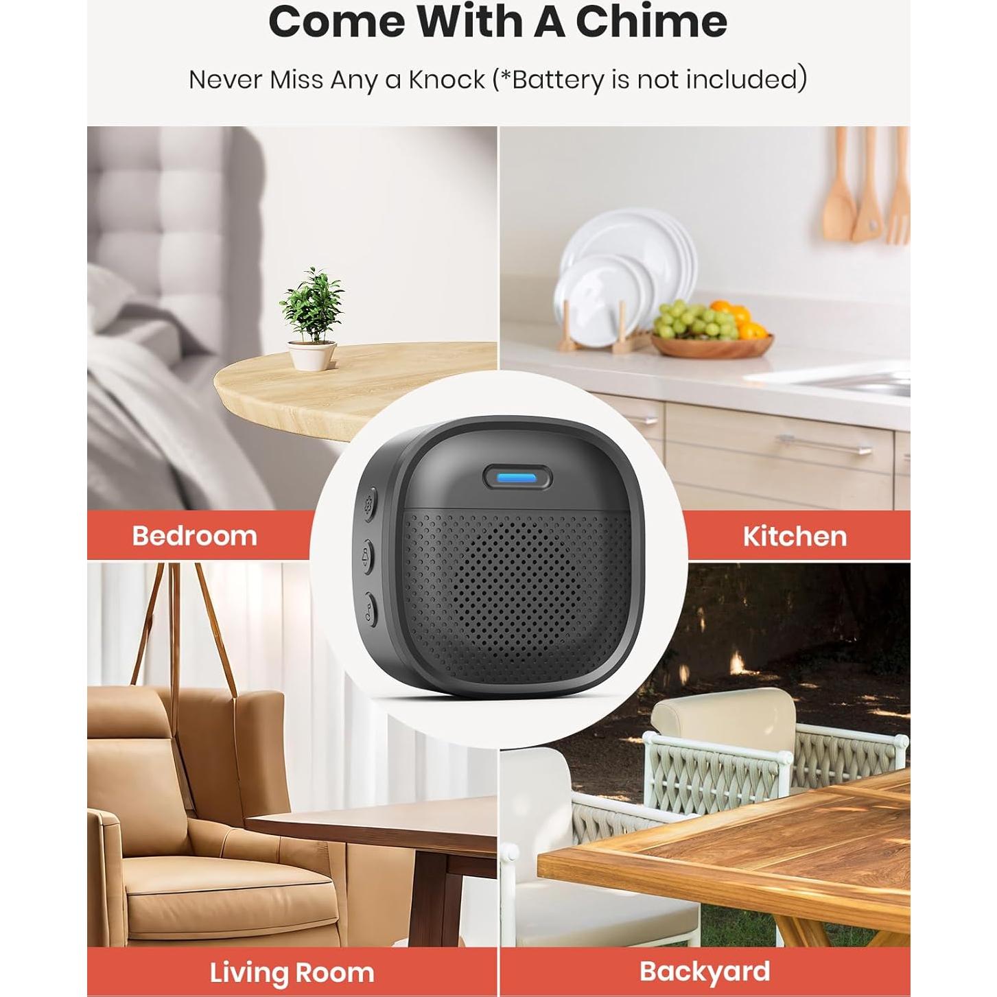 Cámara Timbre Inalámbrico CAMSTRO 3K con Audio Bidireccional