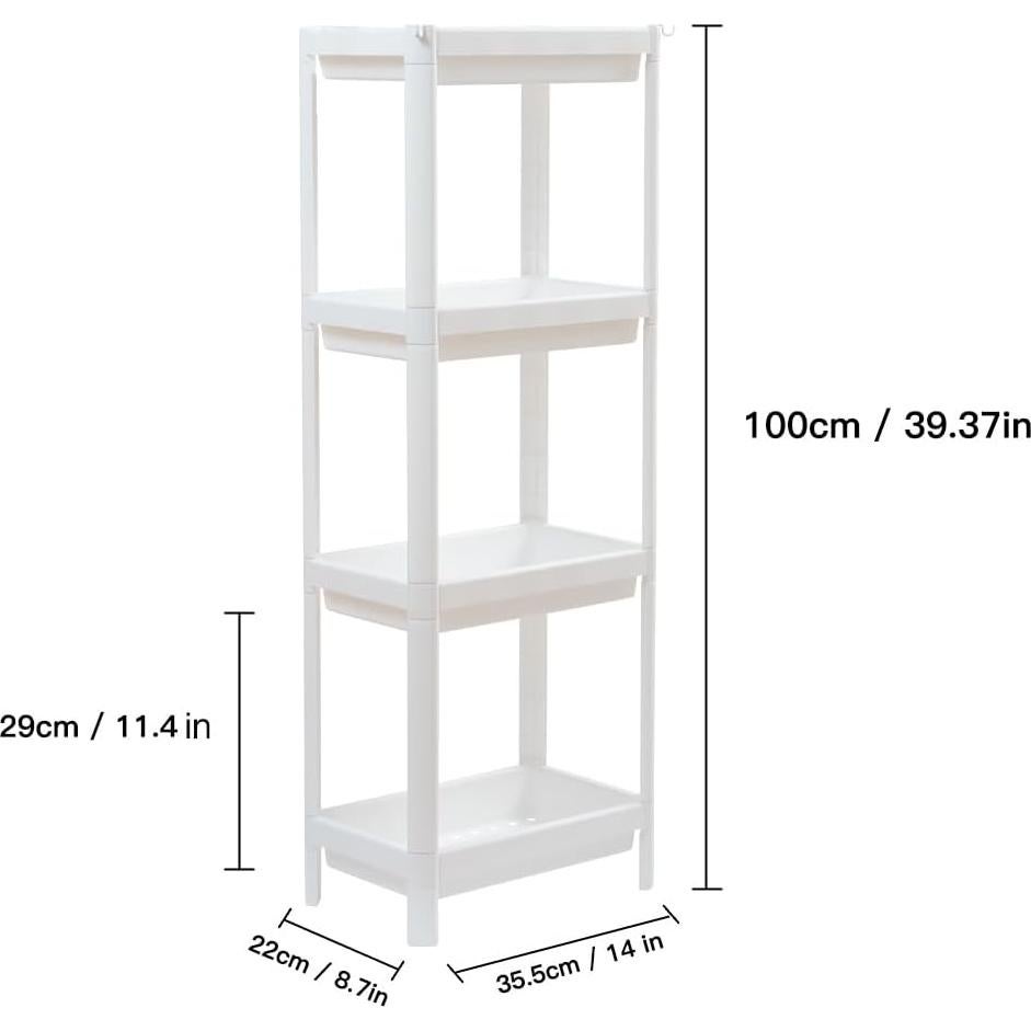 Estante de Baño HIEEY 4 Niveles Organizador Blanco