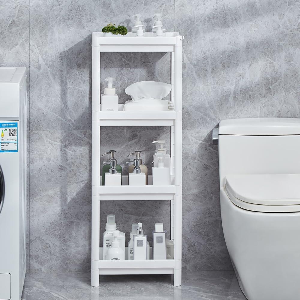 Estante de Baño HIEEY 4 Niveles Organizador Blanco