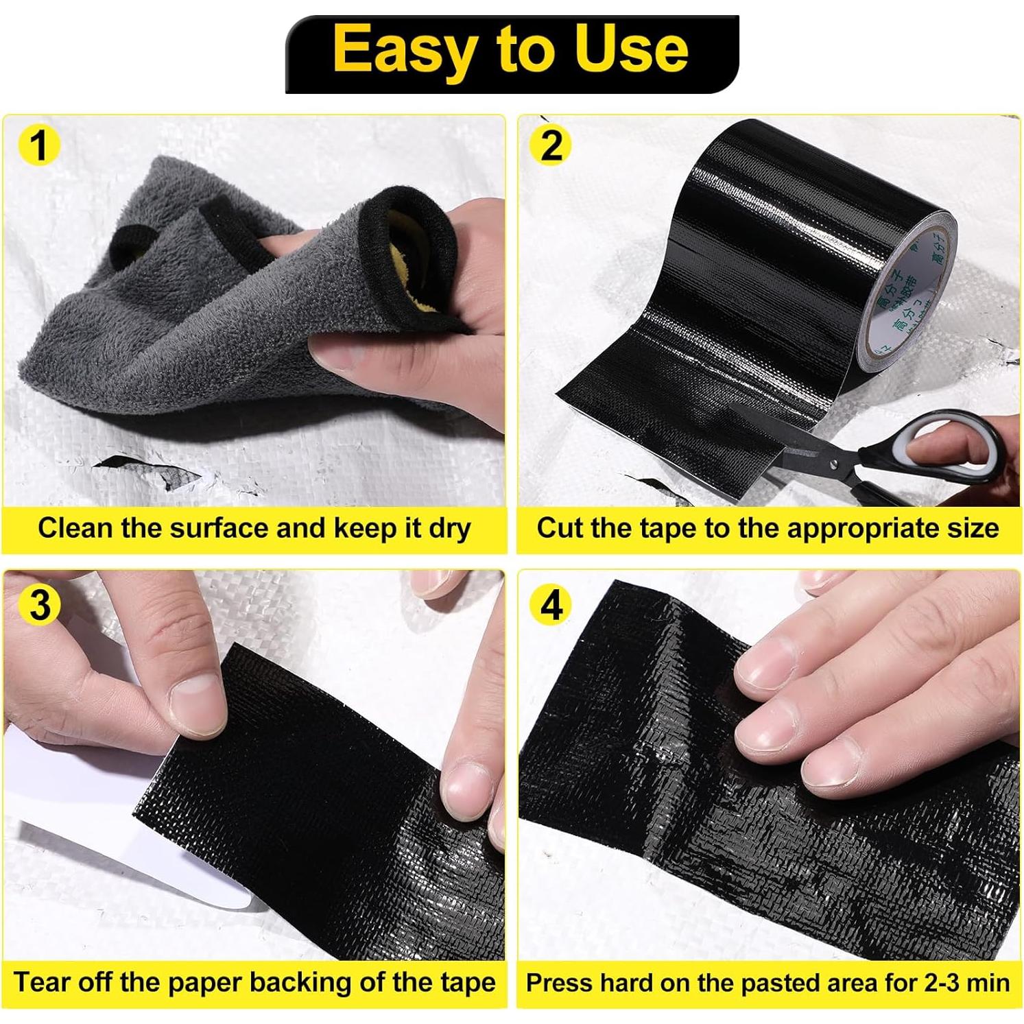 Cinta de Reparación Impermeable PACKKA 12.7cm x 7.6m Negra