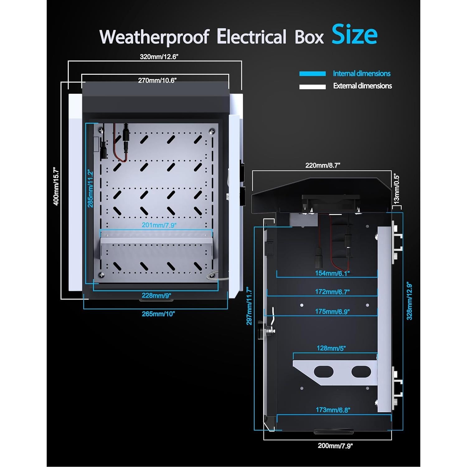 Caja Eléctrica Exterior Akwscyby 40x32x24cm con Termostato