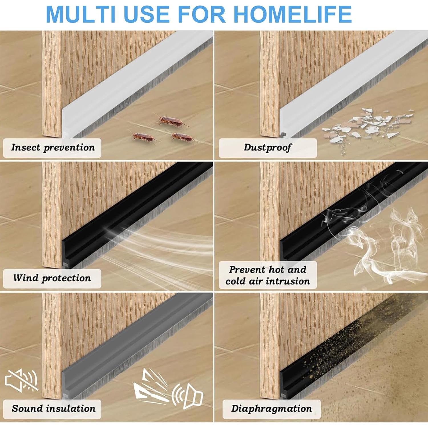 Barrera de Draft JNEKWOZ para Puerta 99 cm con Cepillo Aislante