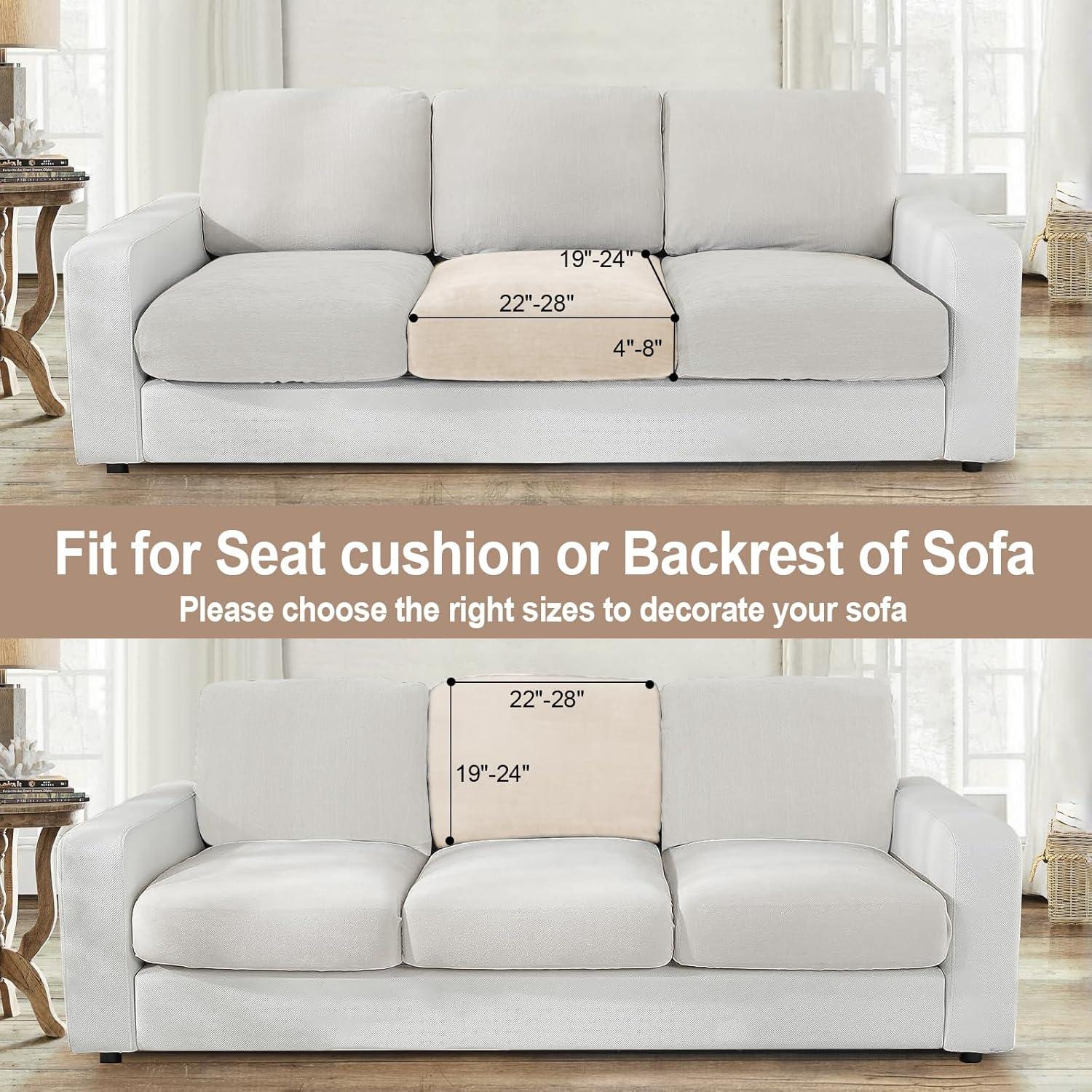 Funda de Cojín de Sofá NAISI Beige Estirable para Asiento