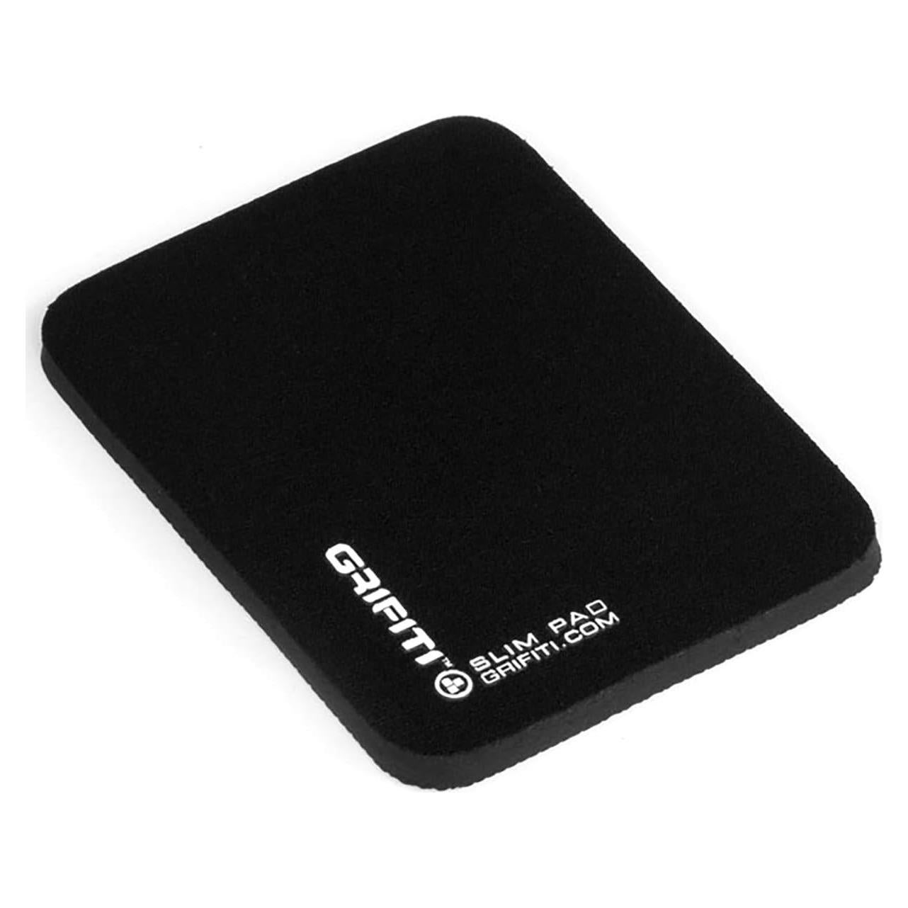GRIFITI Small Slim Pad 5" x 4" x 0.2" Track Pad Wrist Rest Silicone Ergonomic Carpal Tunnel Resting Support for Computer Track Pad, Trackball or Mouse (Black Nylon Surface)
