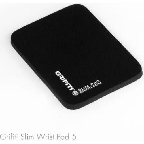 GRIFITI Small Slim Pad 5" x 4" x 0.2" Track Pad Wrist Rest Silicone Ergonomic Carpal Tunnel Resting Support for Computer Track Pad, Trackball or Mouse (Black Nylon Surface)