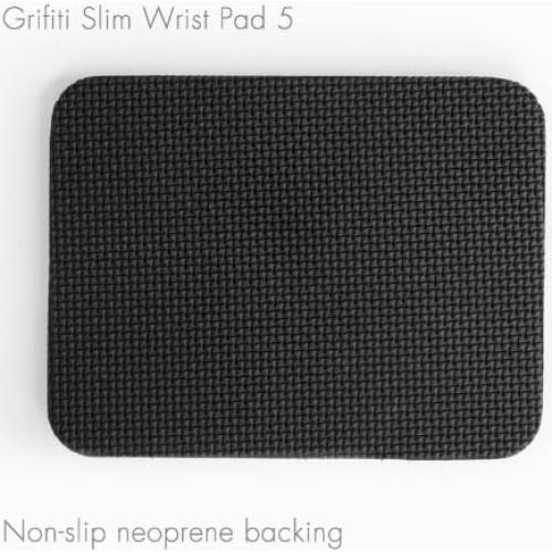 GRIFITI Small Slim Pad 5" x 4" x 0.2" Track Pad Wrist Rest Silicone Ergonomic Carpal Tunnel Resting Support for Computer Track Pad, Trackball or Mouse (Black Nylon Surface)