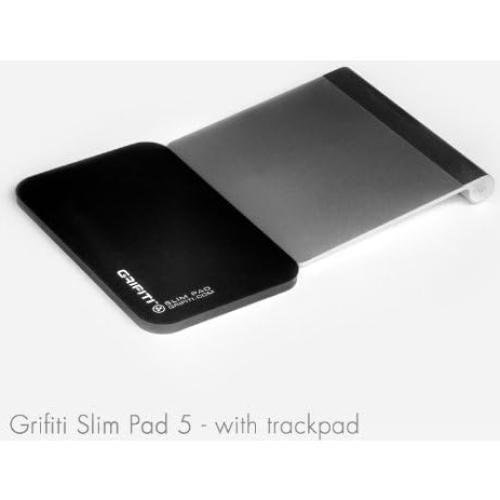 GRIFITI Small Slim Pad 5" x 4" x 0.2" Track Pad Wrist Rest Silicone Ergonomic Carpal Tunnel Resting Support for Computer Track Pad, Trackball or Mouse (Black Nylon Surface)