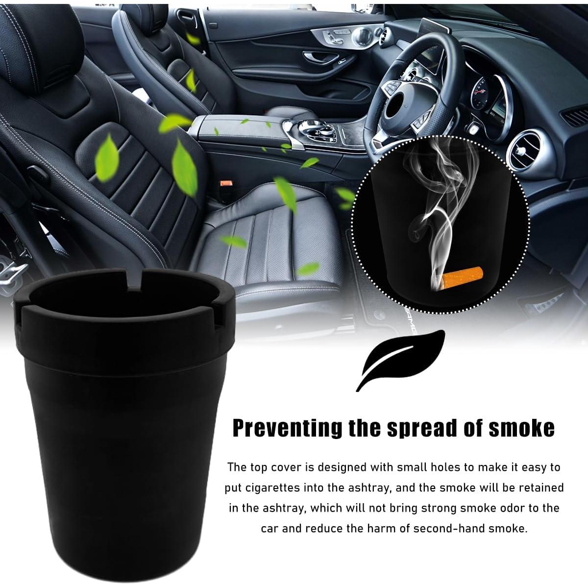 Cenicero de coche Ohleats portátil a prueba de humo y olores