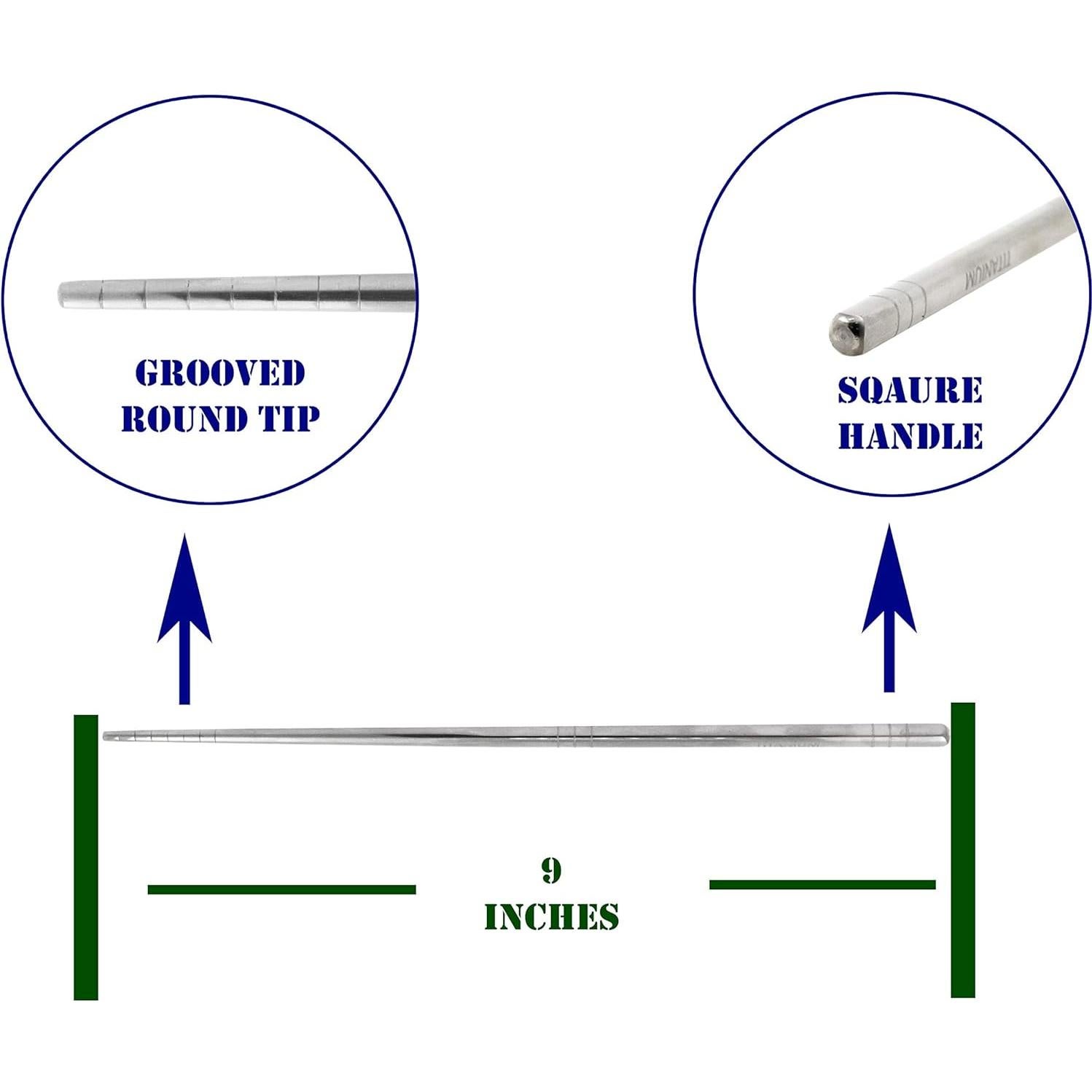 Palillos de Titanio Mandala Crafts con Estuche - 23 cm