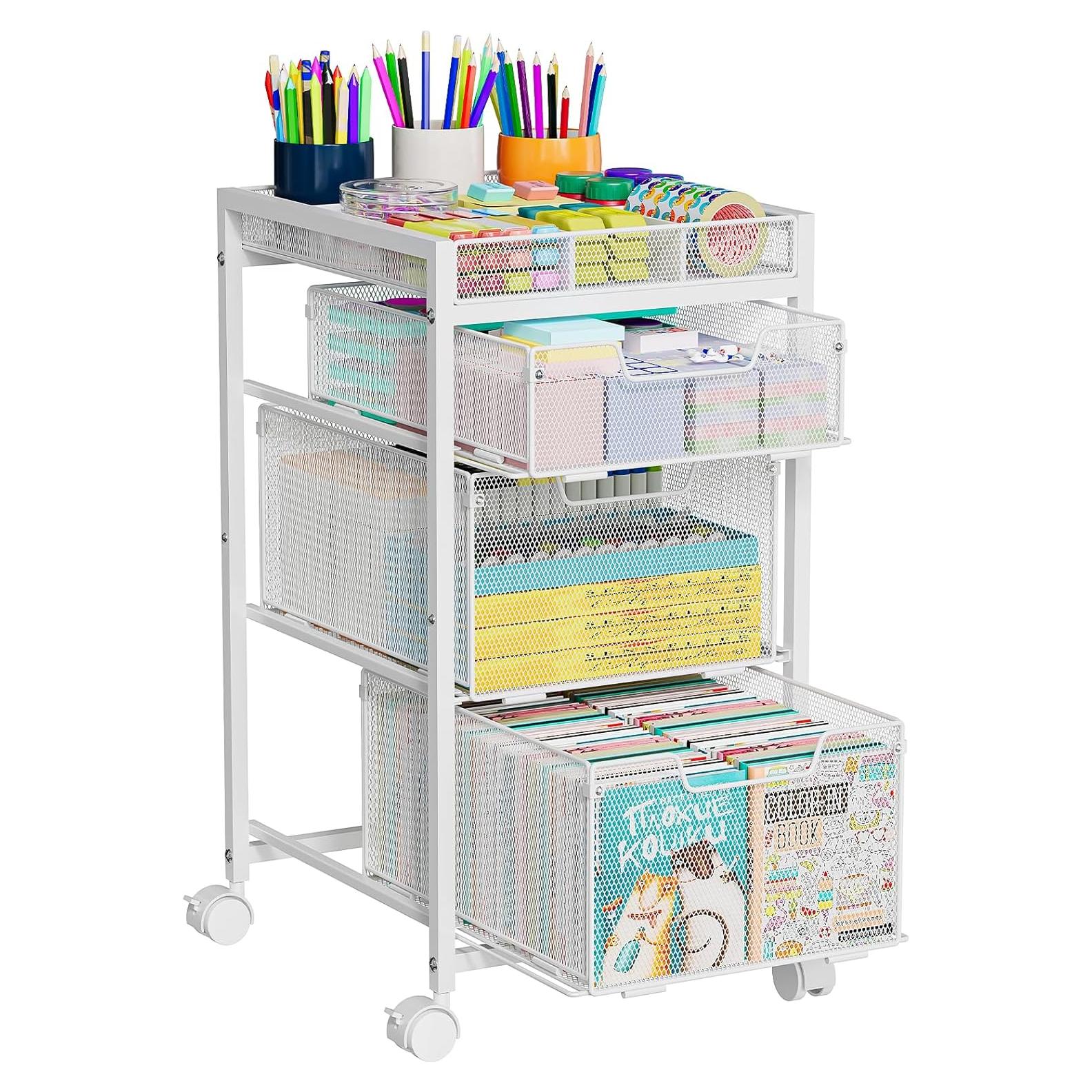 Carro de Utilidad Rodante Hayexiha Blanco 3 Cajones 64cm