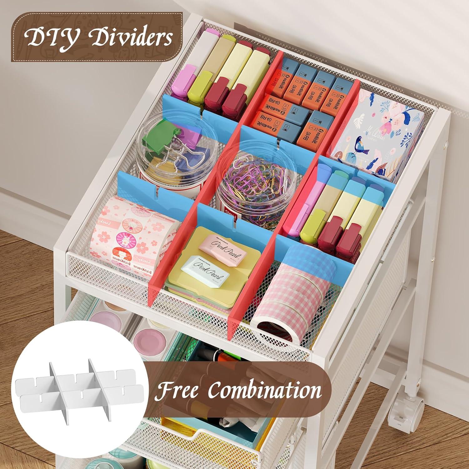 Carro de Utilidad Rodante Hayexiha Blanco 3 Cajones 64cm