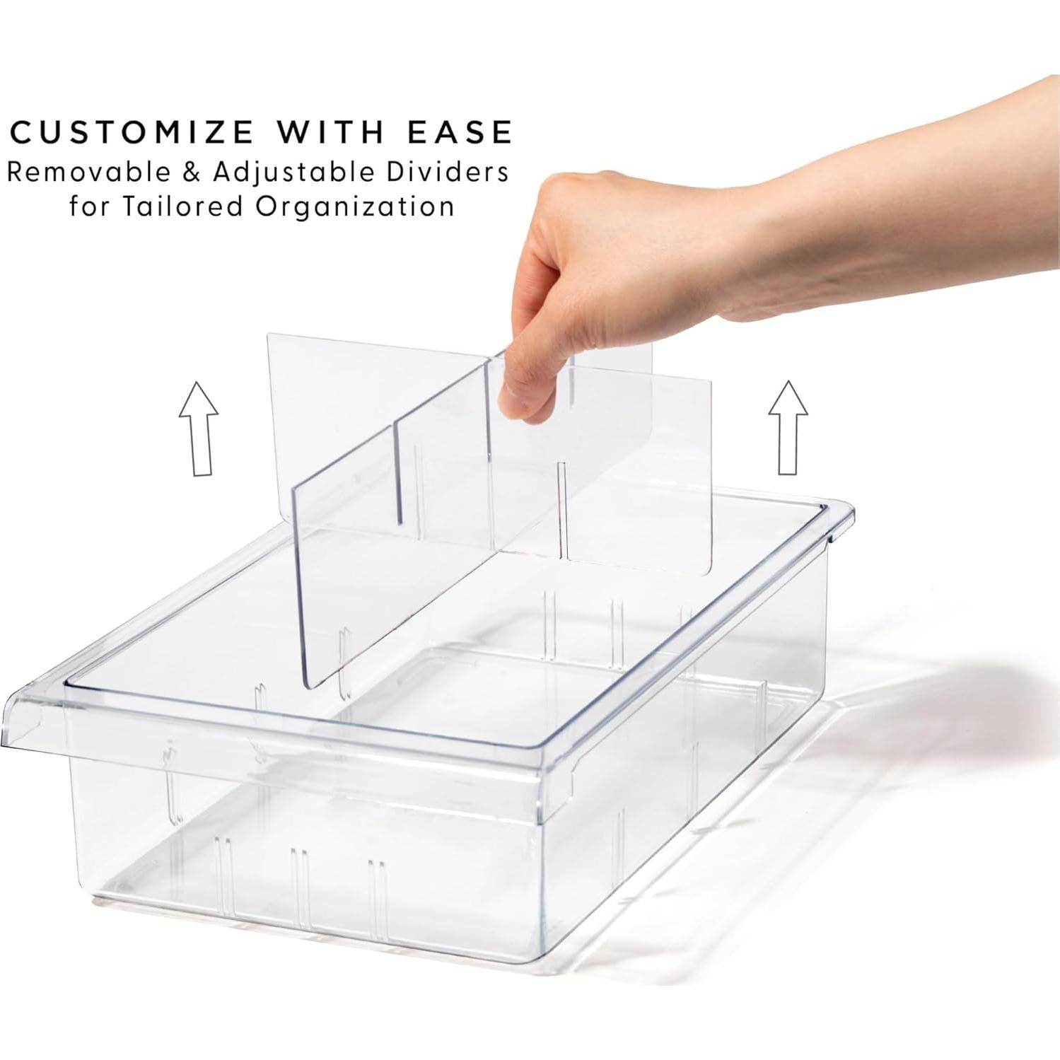 Organizador de Refrigerador BINO 4 Compartimentos Transparente